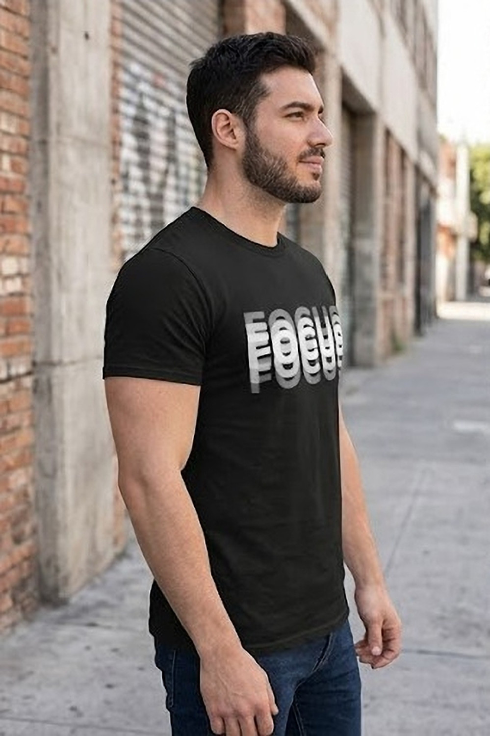 Image of KOZYKULT Typography Men Round Neck Black T-Shirt