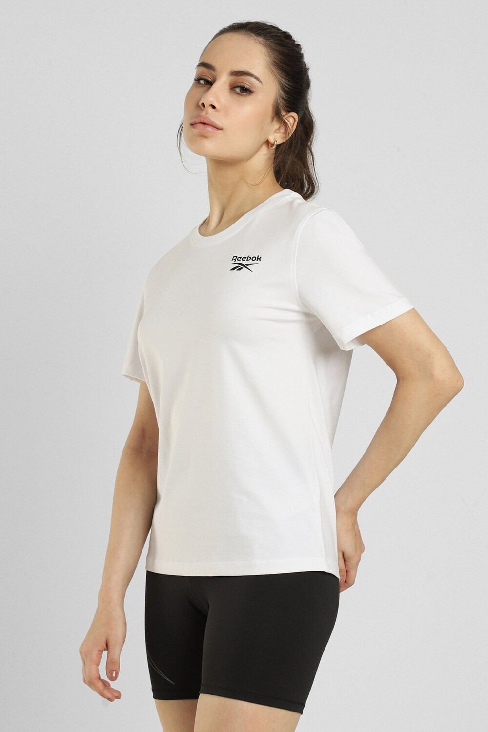 Image of REEBOK Printed Women Round Neck White T-Shirt