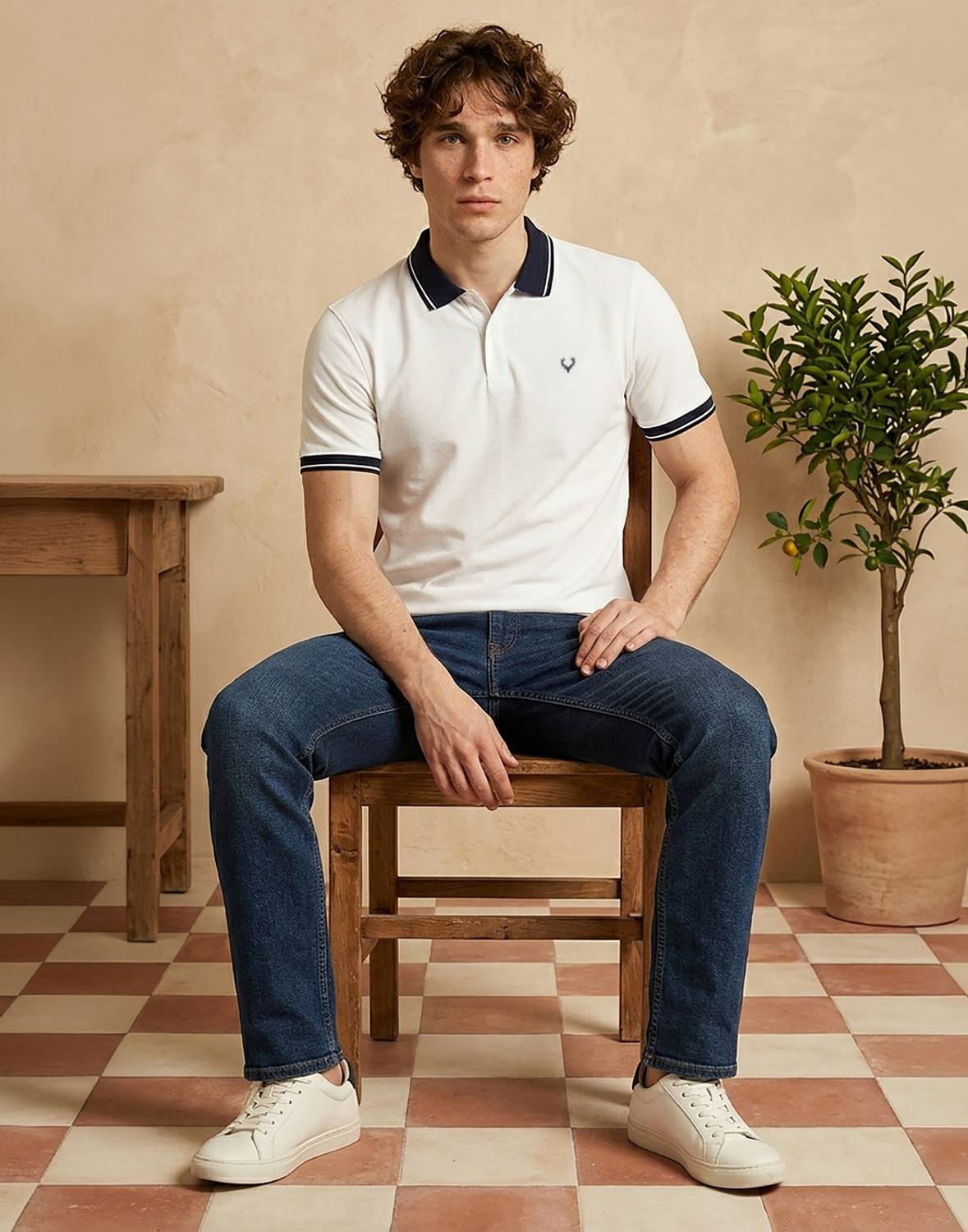 Allen Solly Men Polo Neck White T-Shirt - Image 4