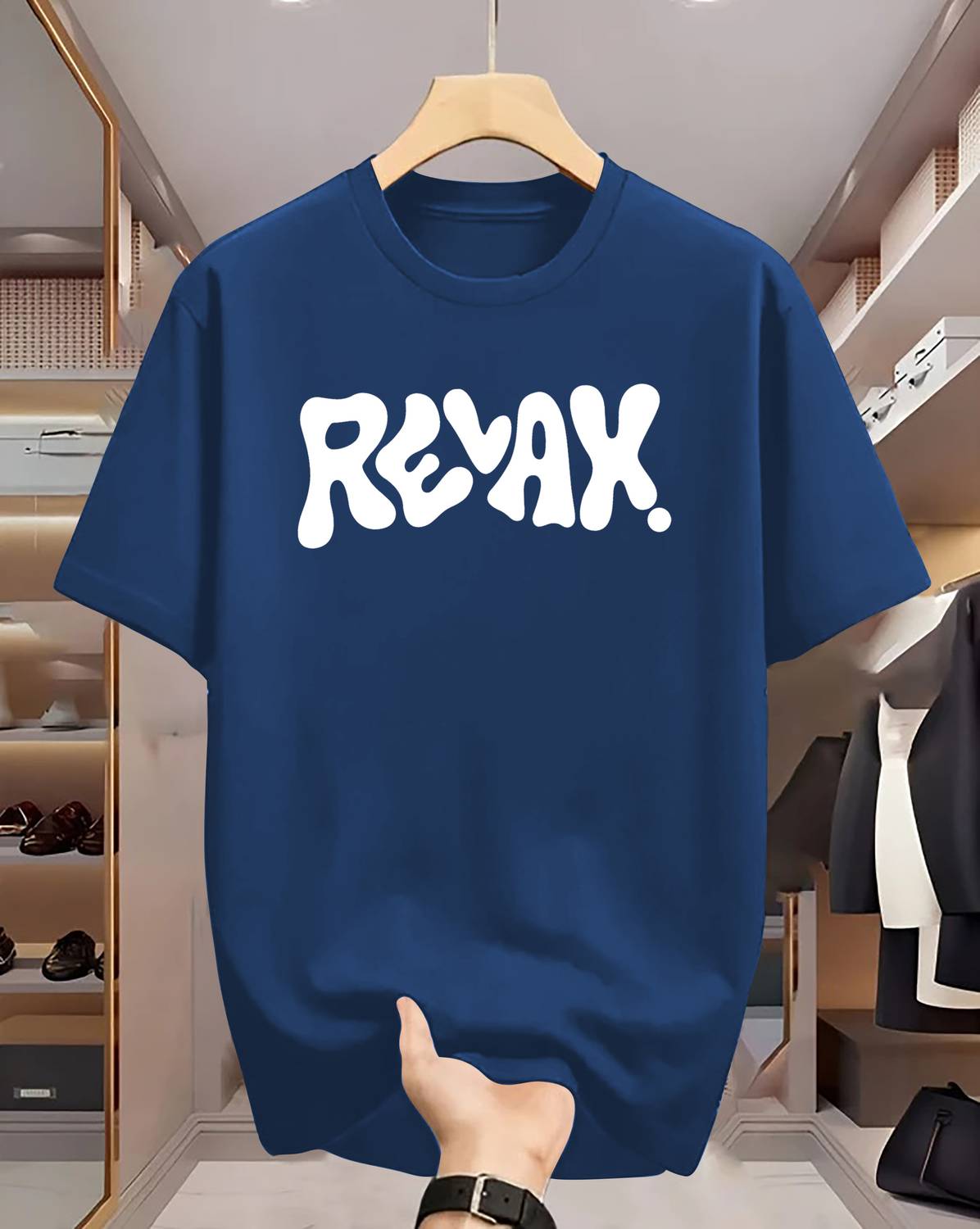 Manly Tees Printed Men Round Neck Navy Blue T-Shirt