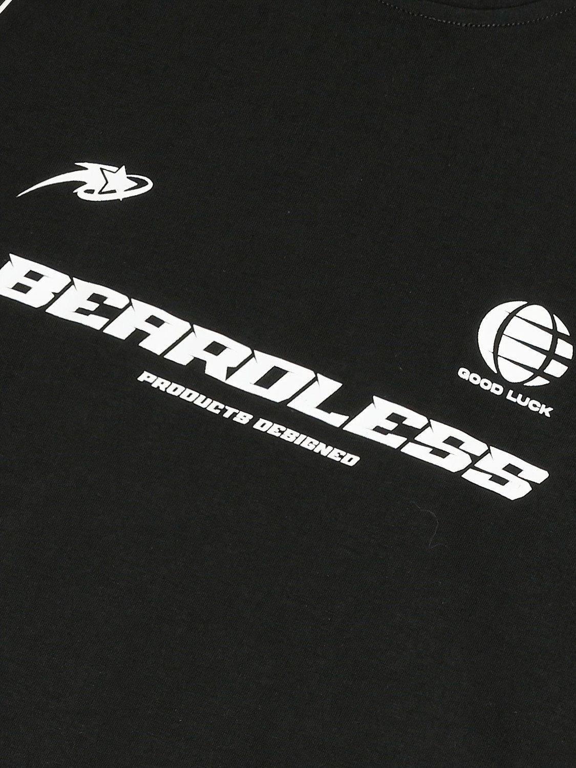 Image of Else & What Printed Men Round Neck Black T-Shirt