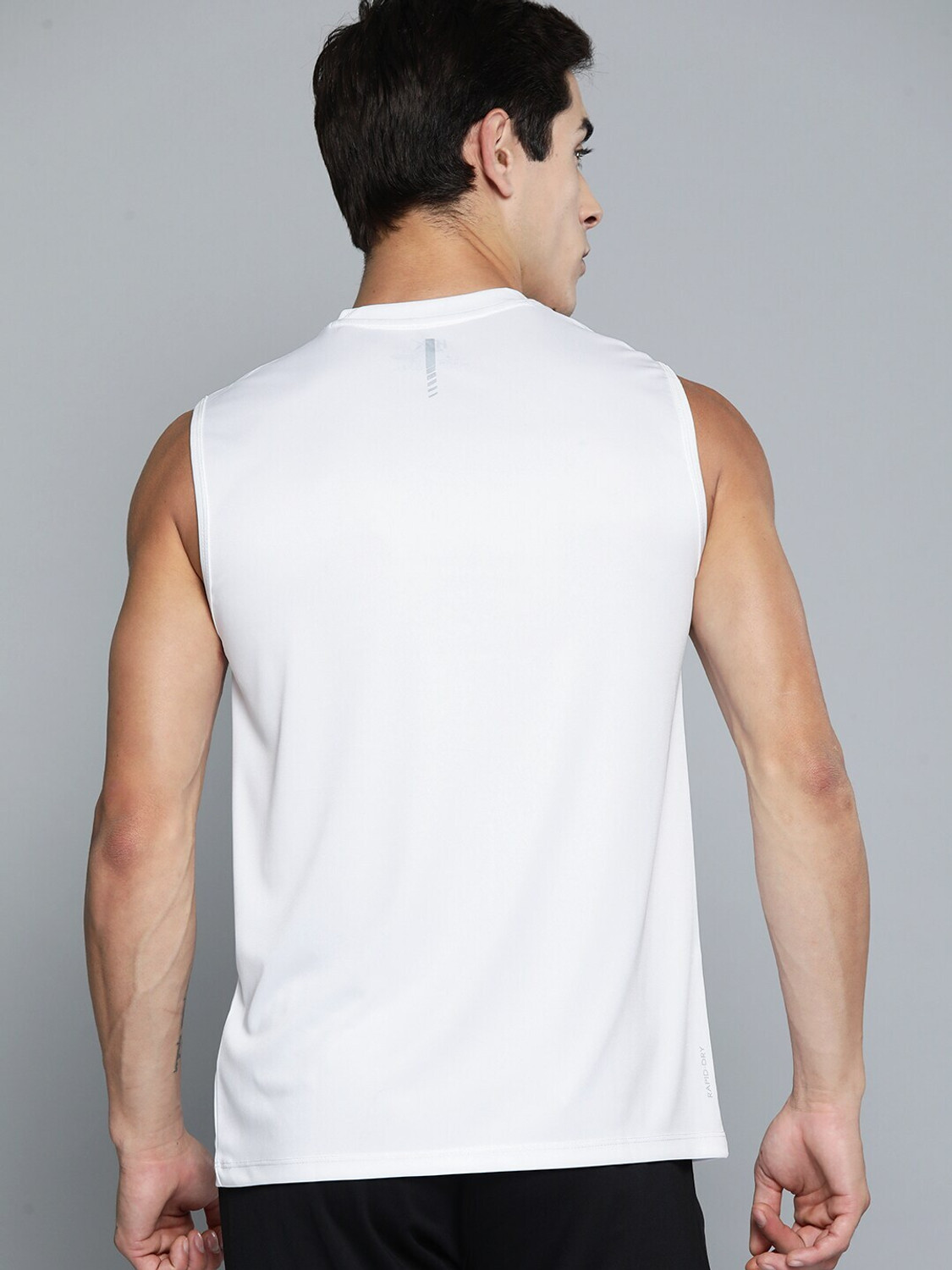 Image of HRX by Hrithik Roshan Typography Men Round Neck White T-Shirt