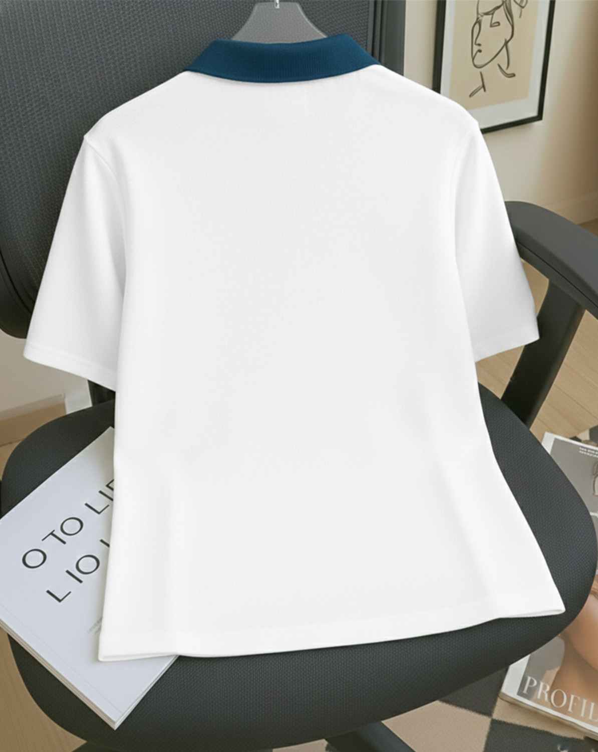 Image of Flipkart SmartBuy Printed Men Polo Neck White, Dark Blue, Black T-Shirt