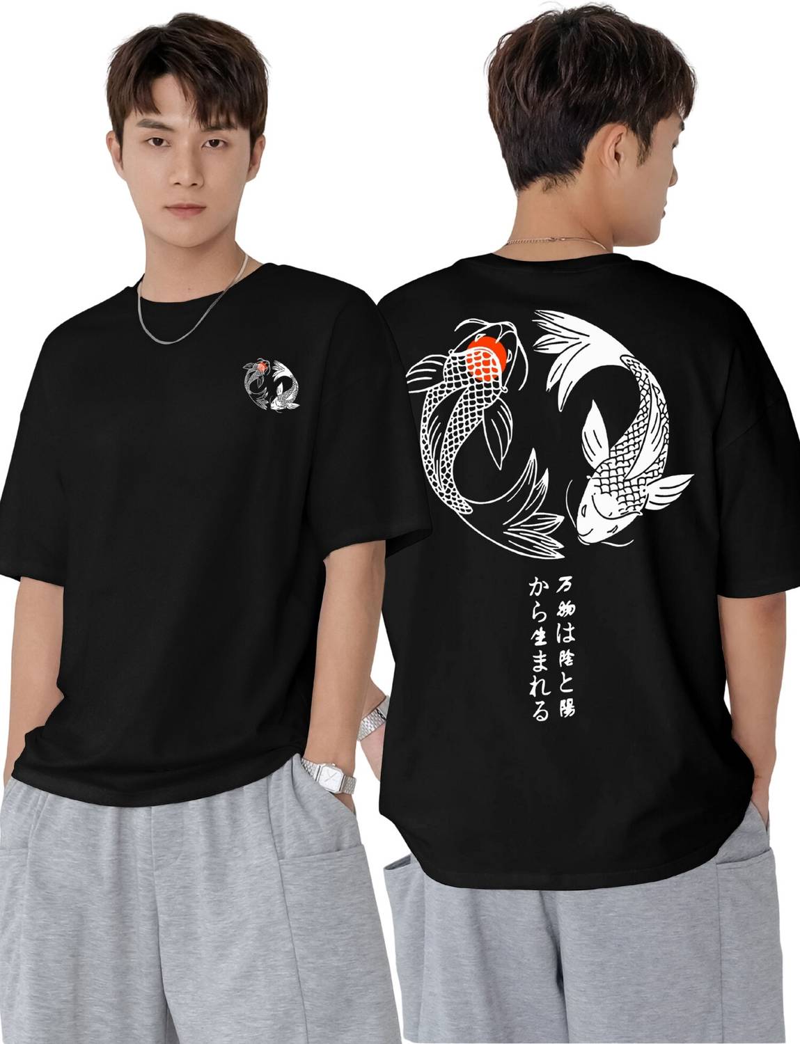 Jump Cuts Men Printed Round Neck Cotton Blend Black, White T-Shir