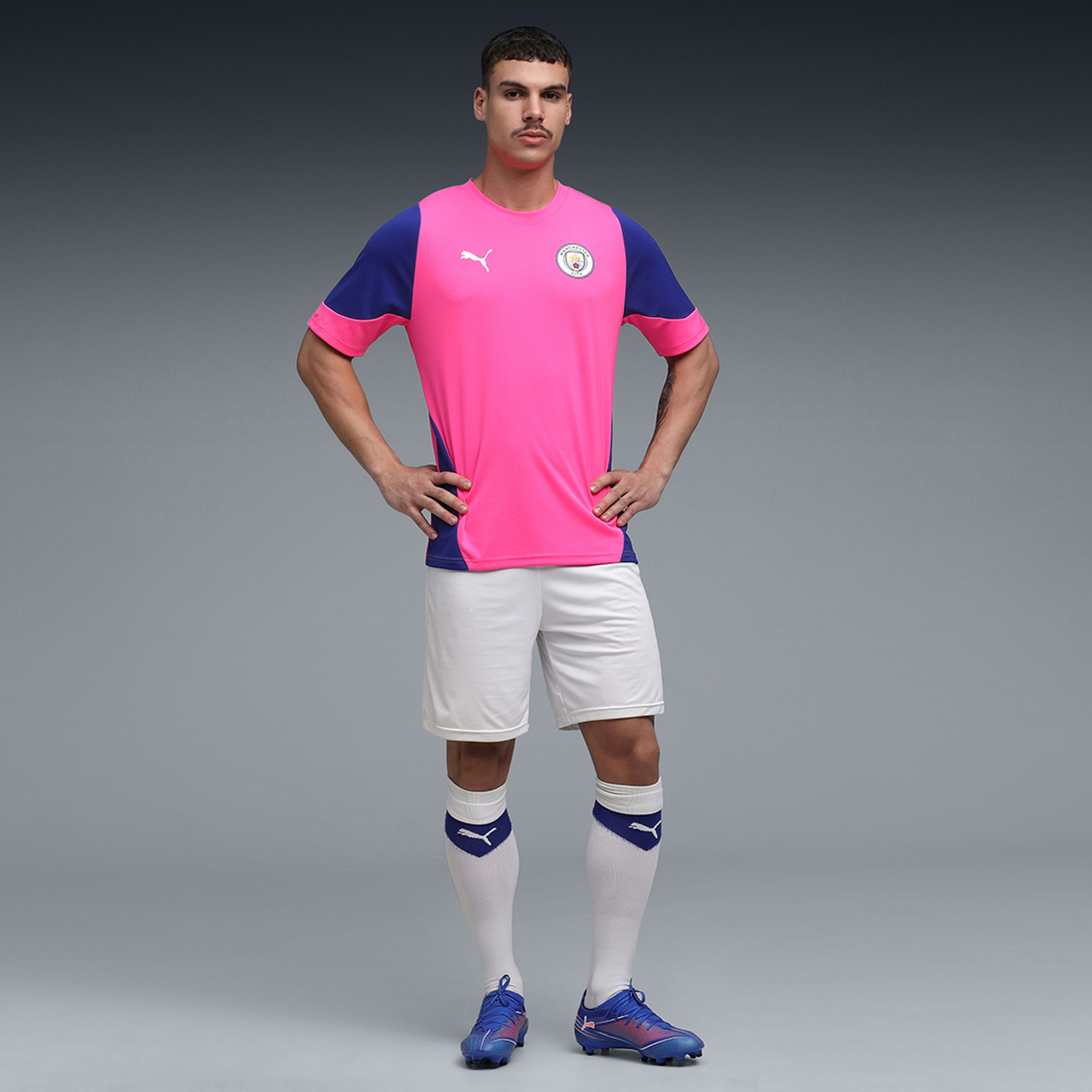 Image of PUMA Printed Men Crew Neck Pink T-Shirt