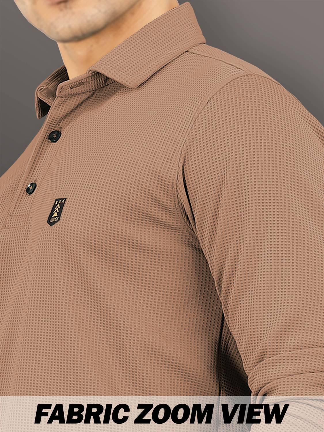 VeBNoR Men Polo Neck Brown T-Shirt - Image 5