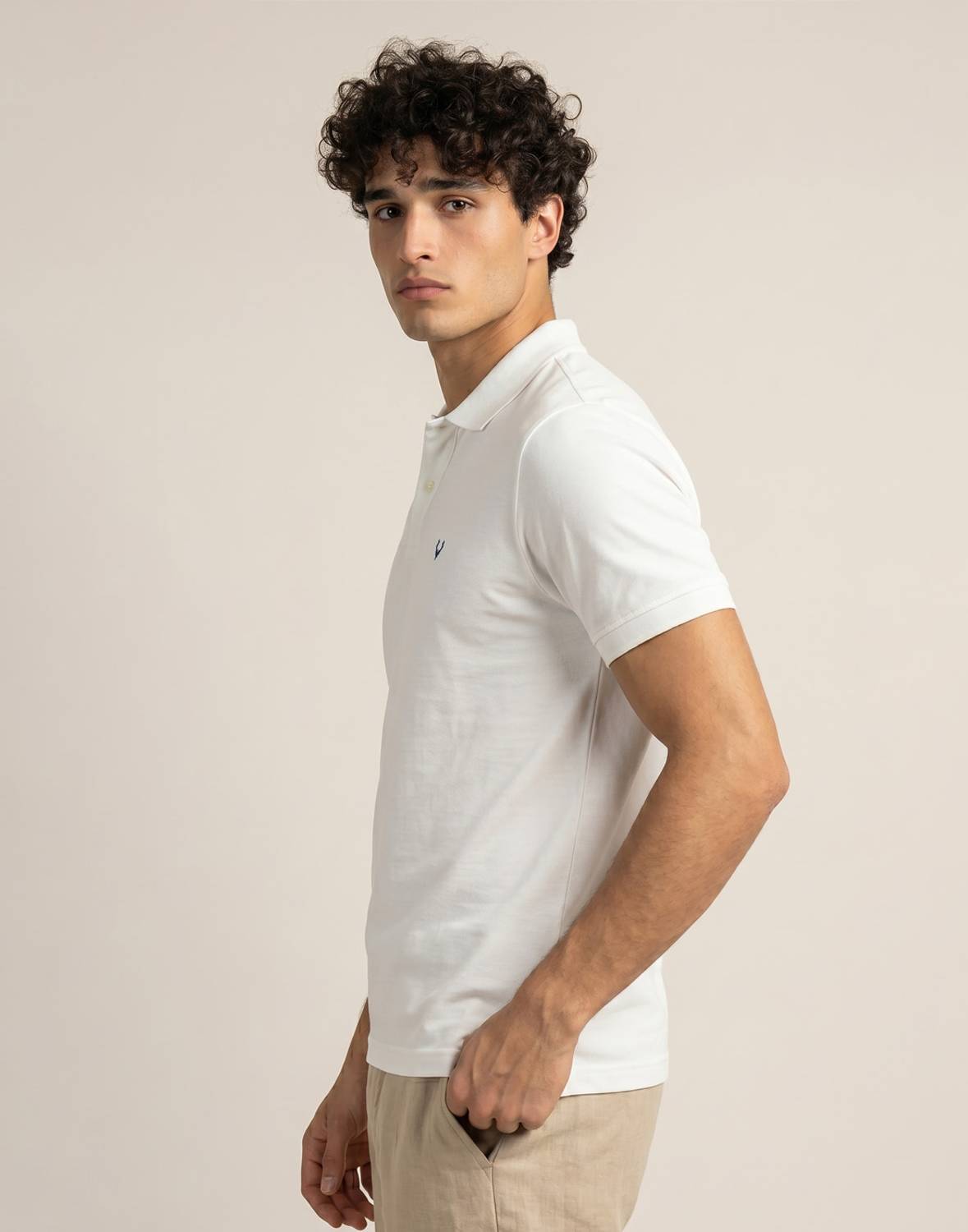 Allen Solly Men White Polo Neck T-Shirt - Image 3