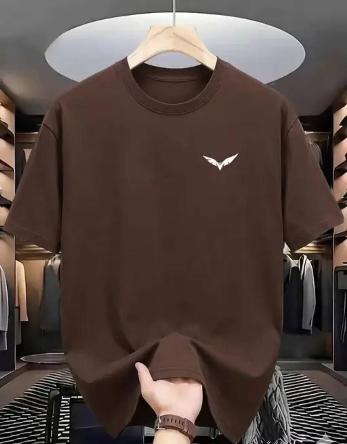 THE STYLE HUB Brown Printed Men's T-Shirt - Image 1