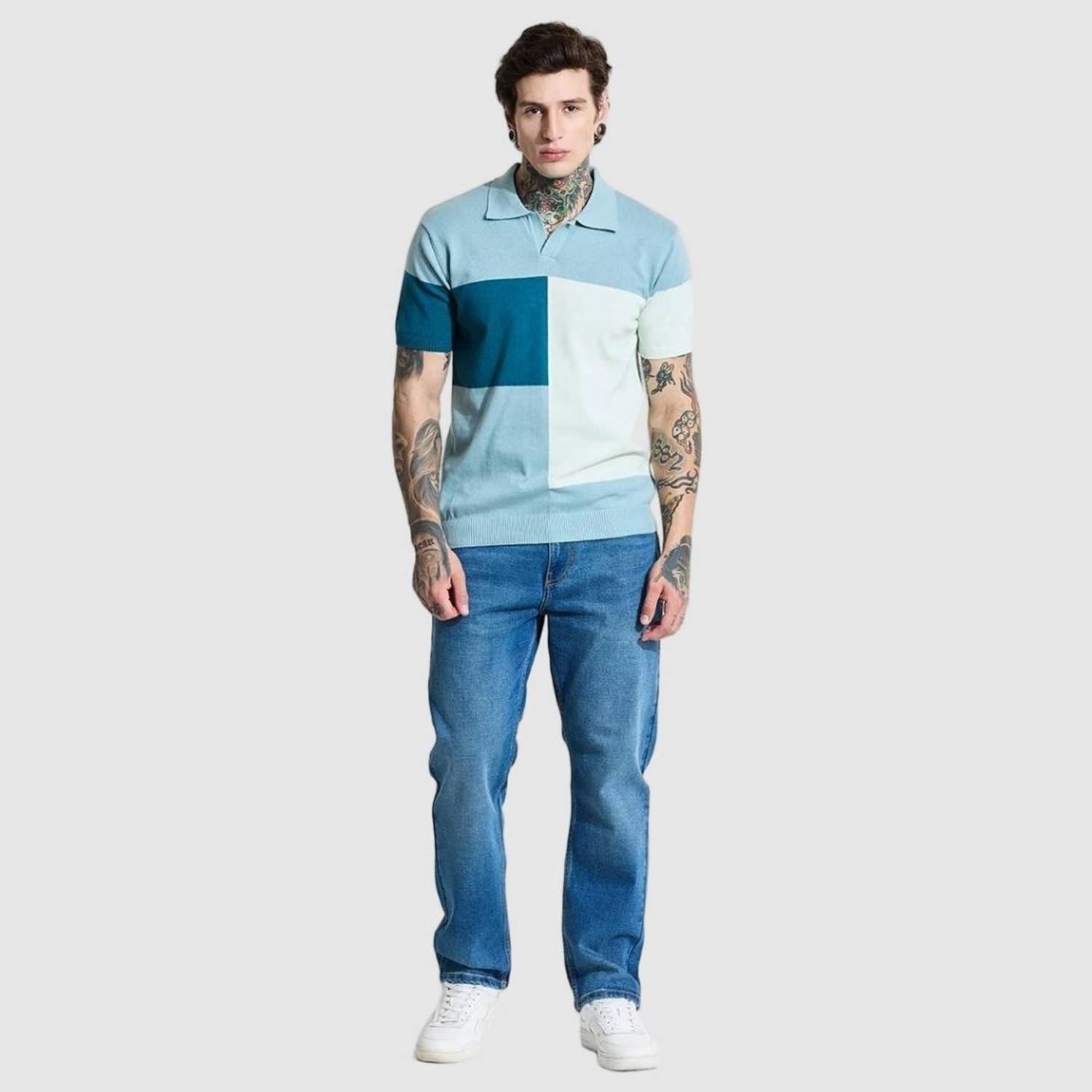 Snitch Men Polo Neck Light Blue T-Shirt - Image 5