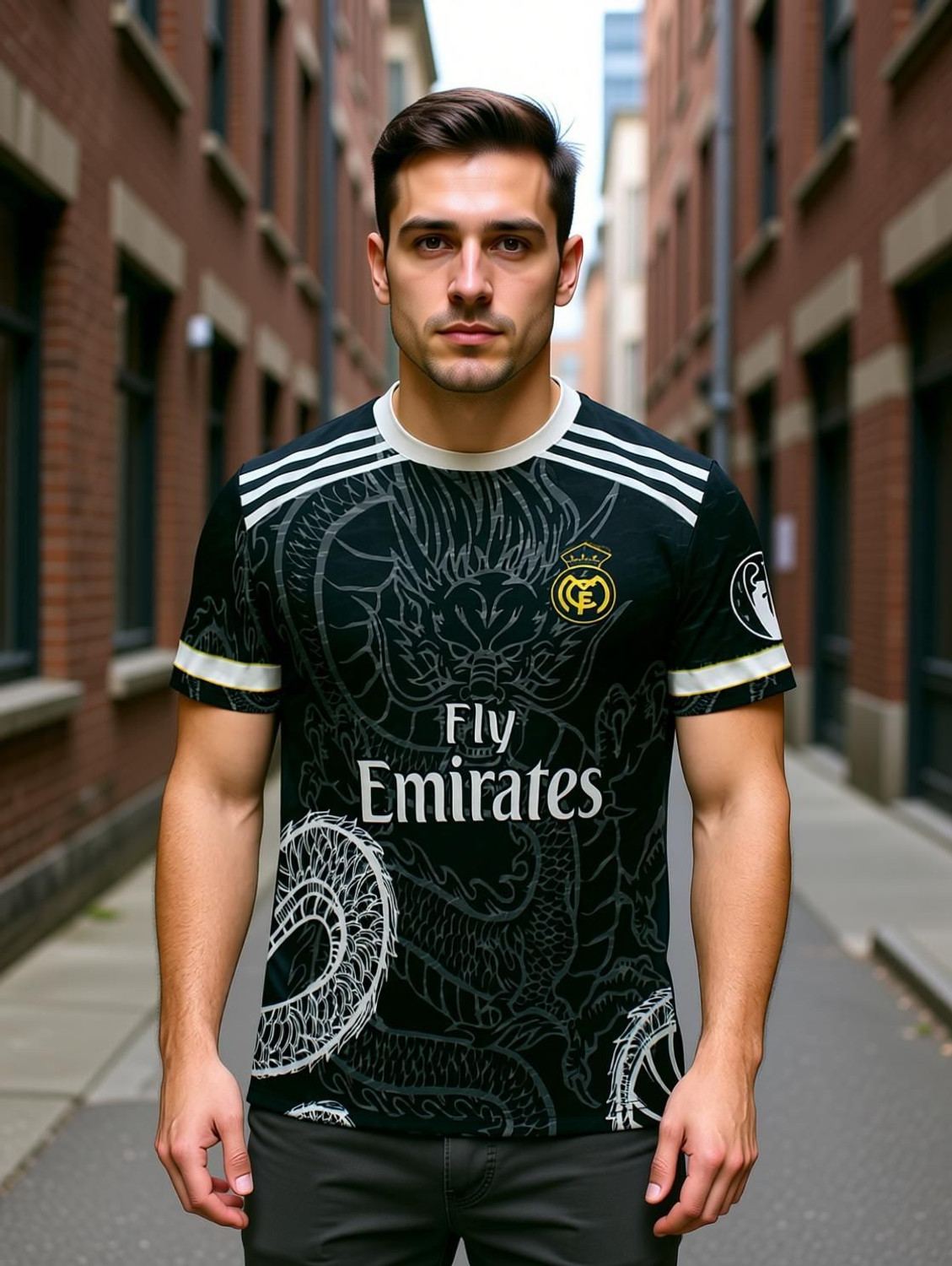 Image of QDIS TEXOFAB PVT LTD Printed Men Round Neck Black T-Shirt