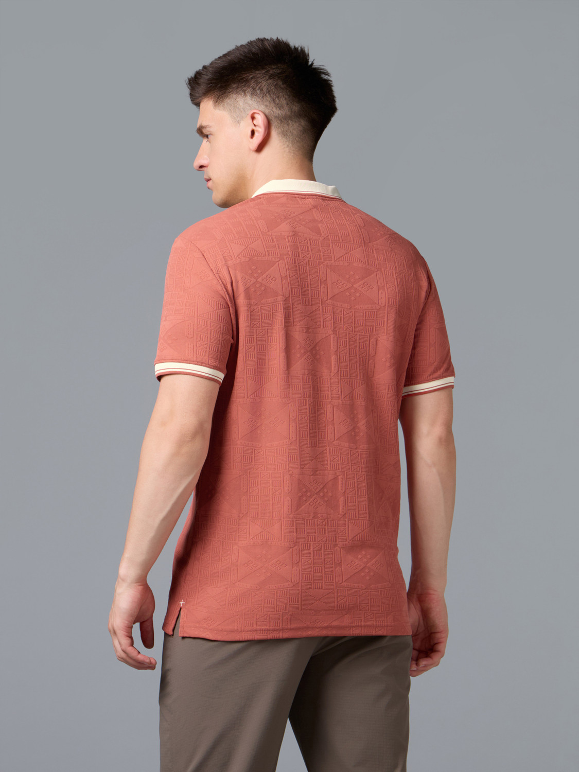 Image of TECHNOSPORT Self Design Men Polo Neck Multicolor T-Shirt