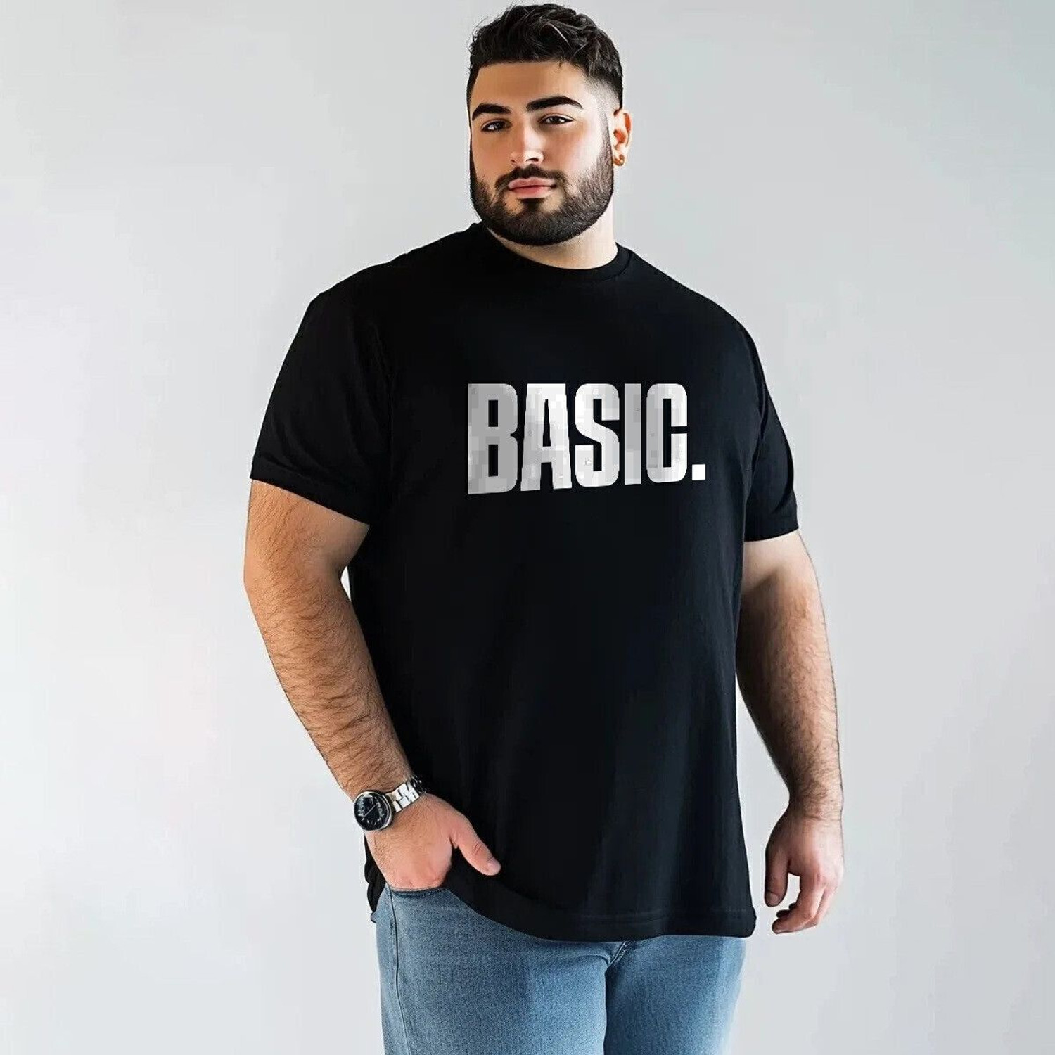 Image of Toodleplus Printed Men Round Neck Black T-Shirt