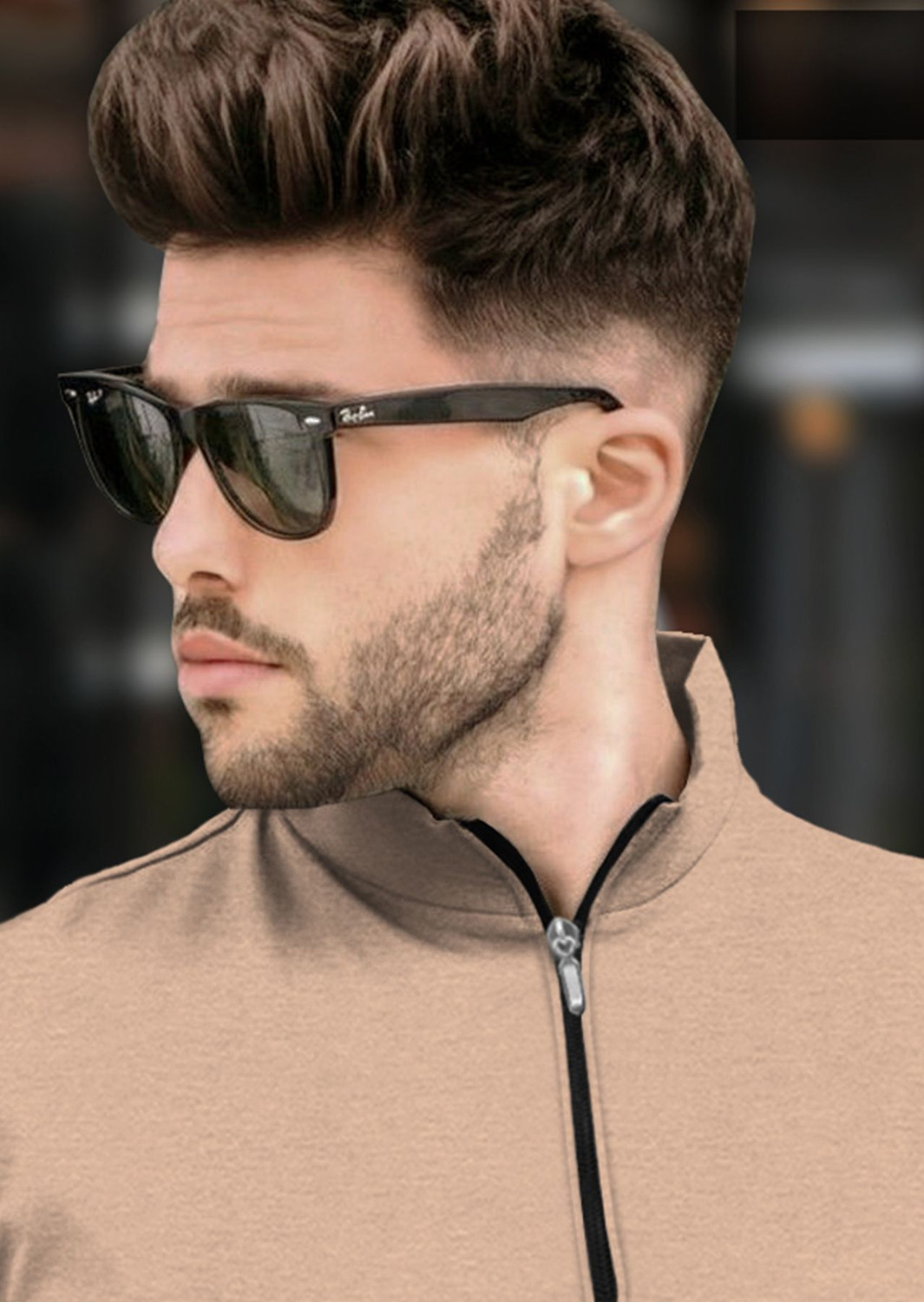 Image of TRIPR Solid Men Henley Neck Beige T-Shirt