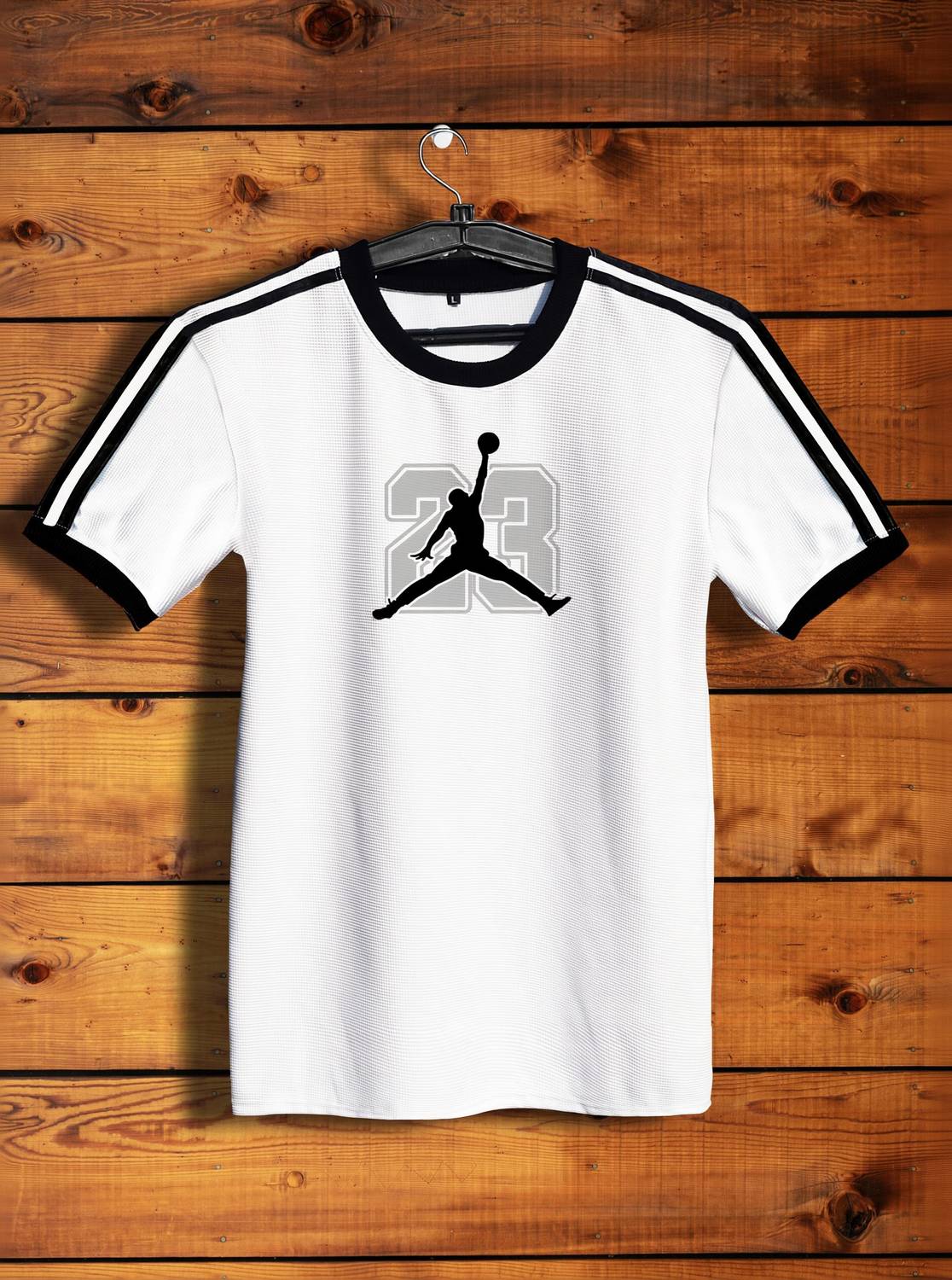 AHMED CREATION Self Design, Solid Men Round Neck Black, White T-Shirt