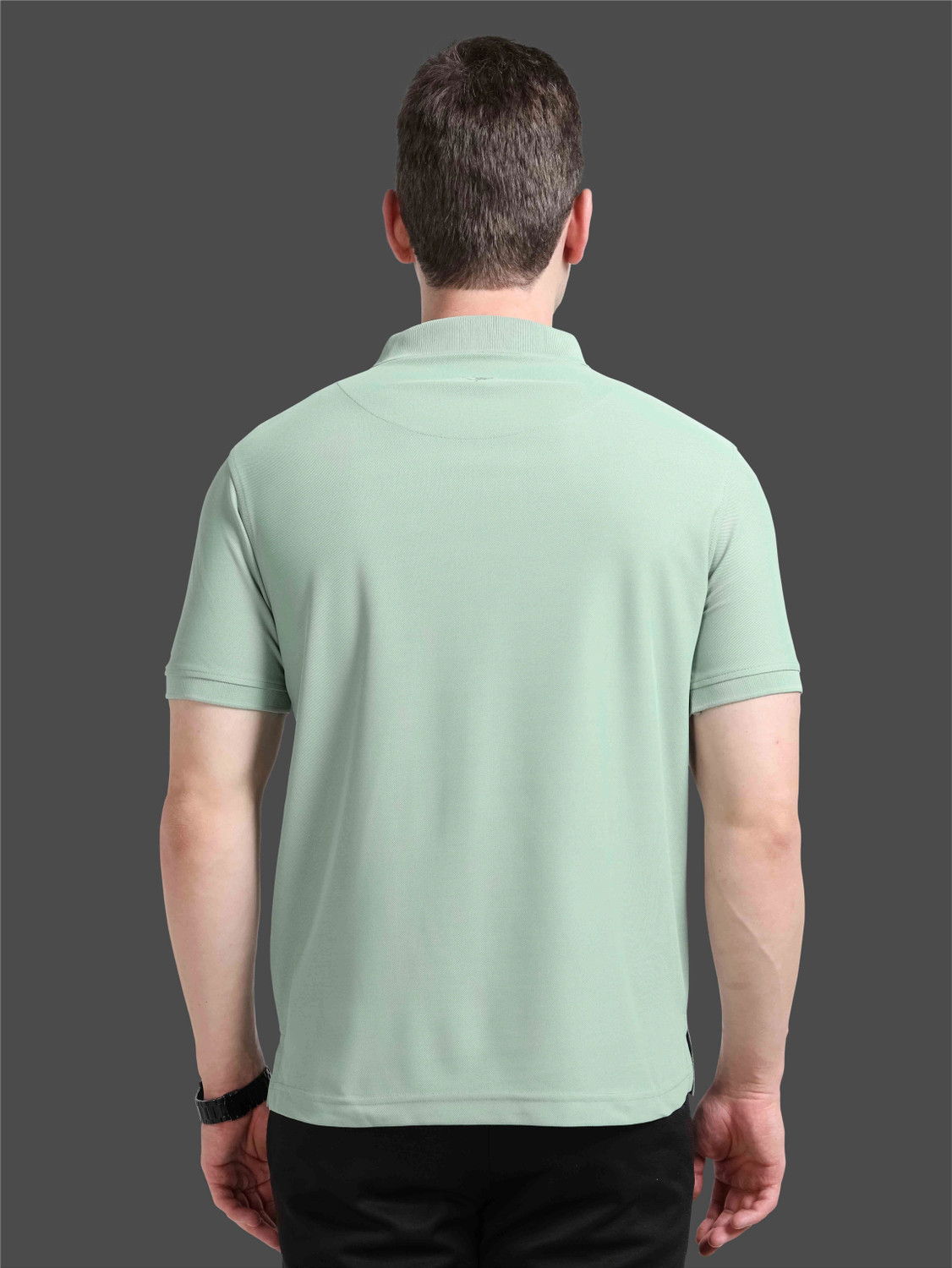 Image of Stellers Solid Men Polo Neck Light Green T-Shirt
