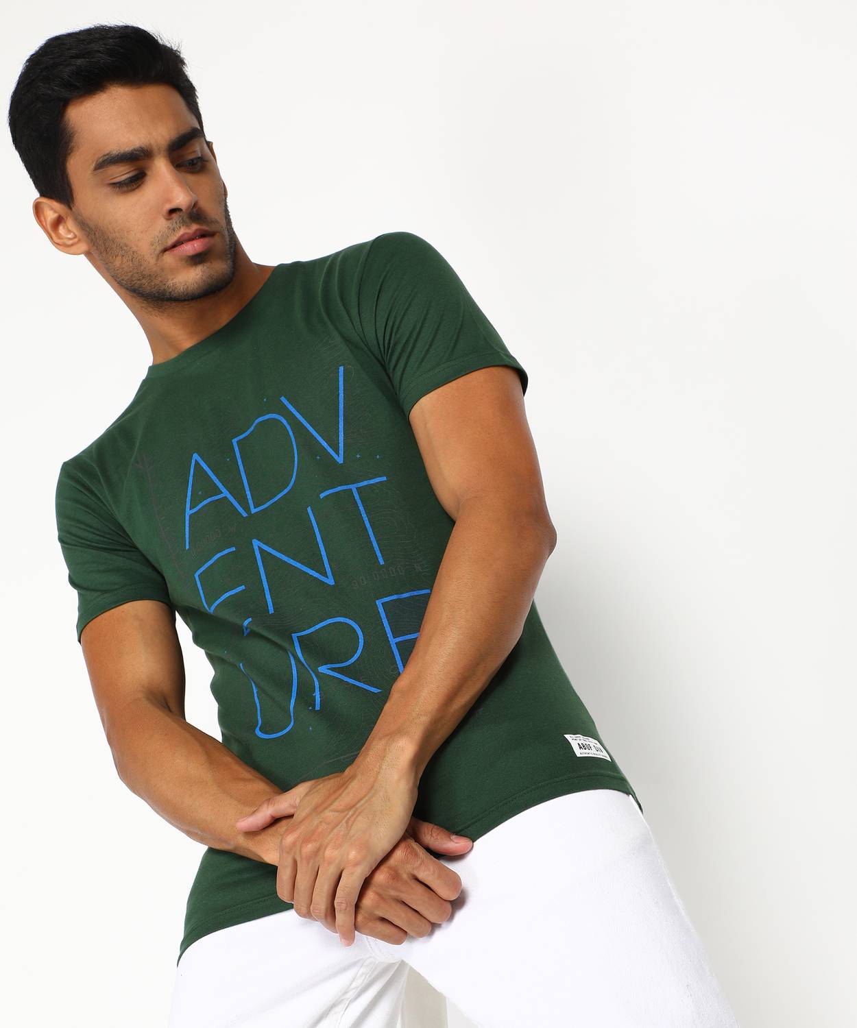 Aditya Birla - abof Printed Men Round Neck Green T-Shirt