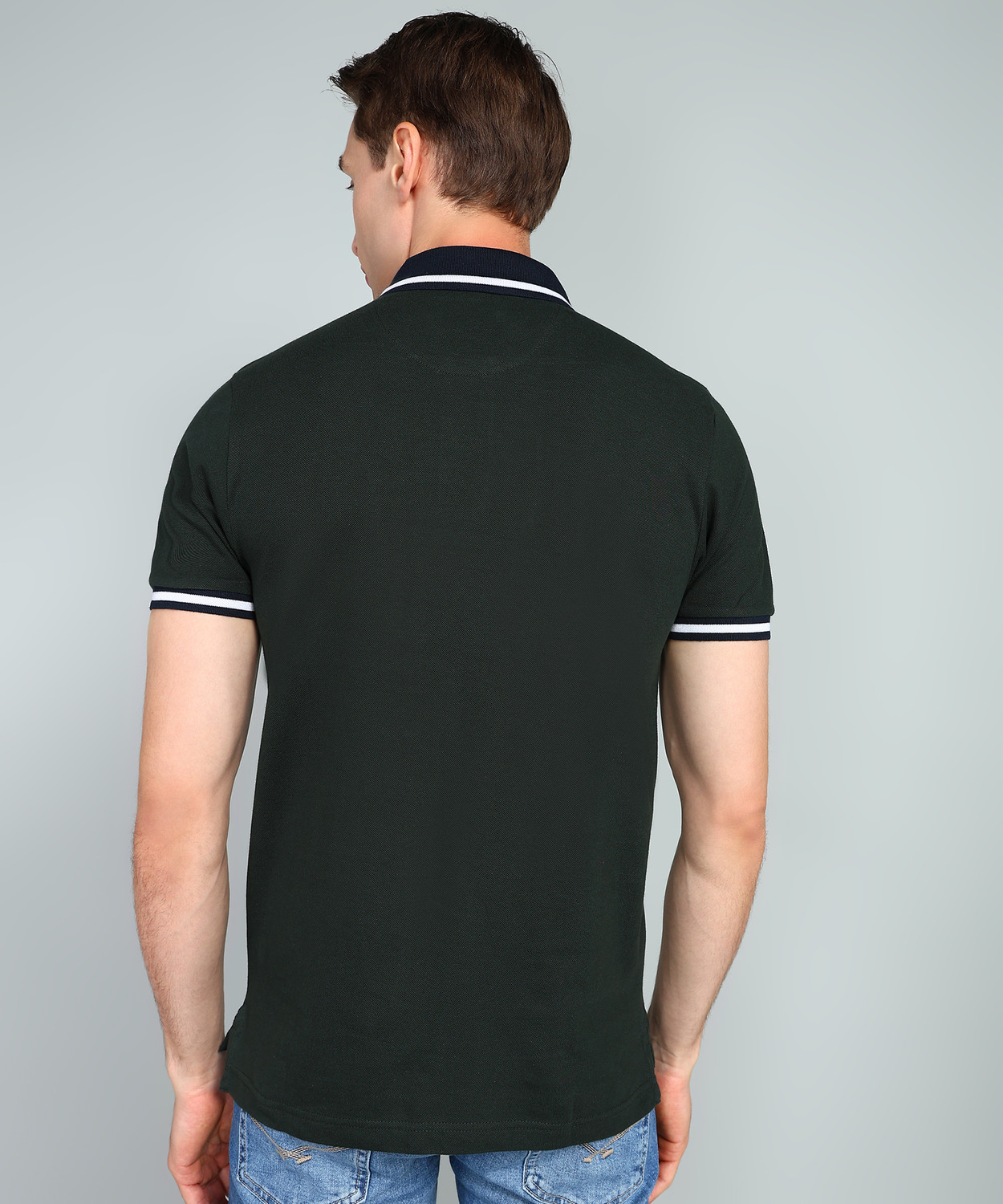 Image of U.S. POLO ASSN. Solid Men Polo Neck Light Green T-Shirt