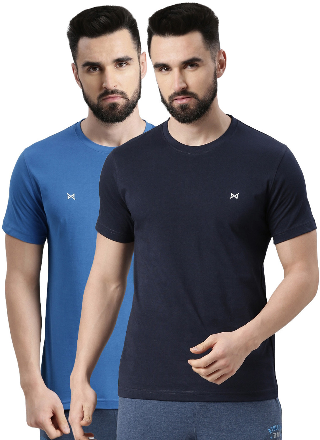 Image of Force NXT Solid Men Round Neck Multicolor T-Shirt