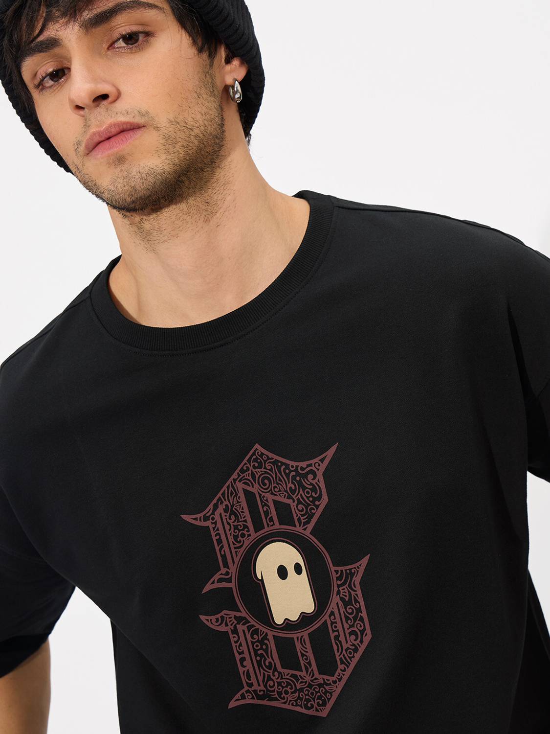 The Souled Store Men Black Round Neck T-Shirt - Image 5