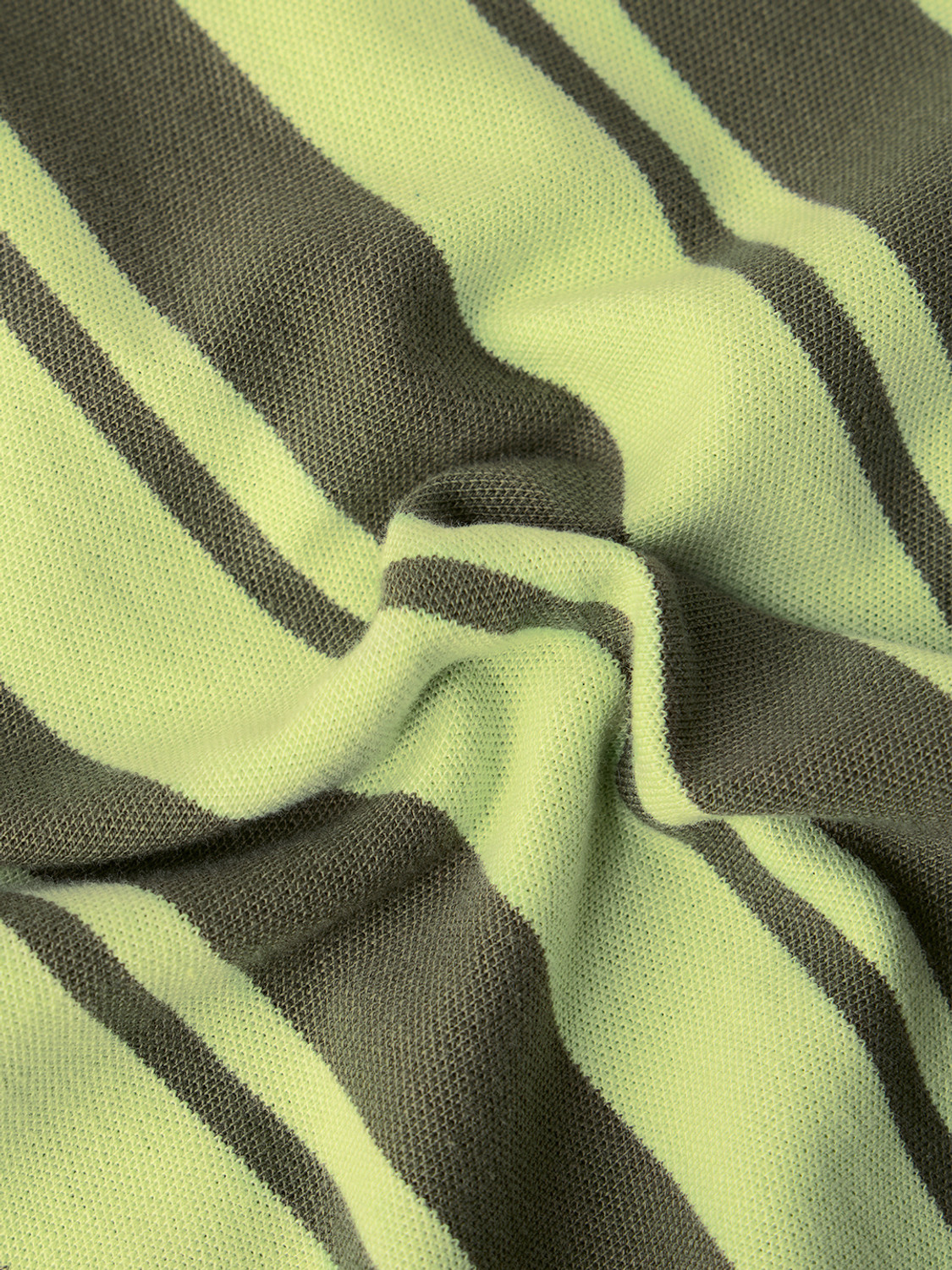 Image of The Souled Store Striped Men Polo Neck Green T-Shirt