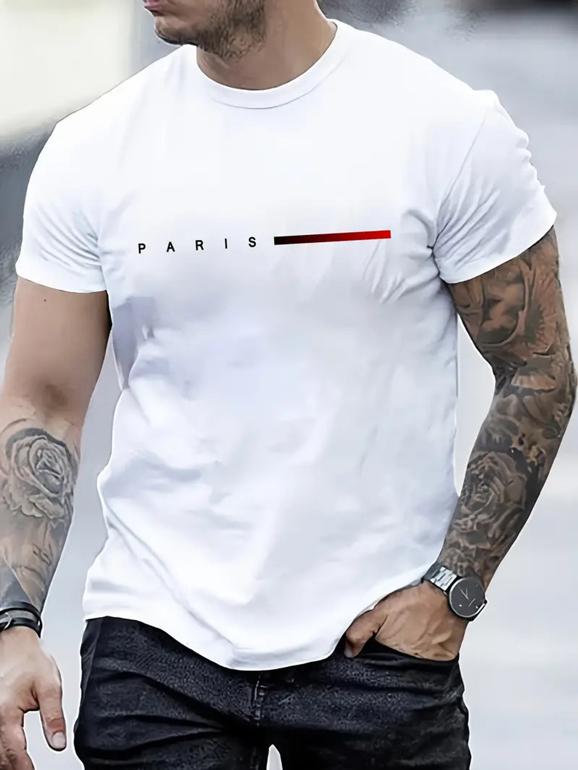 Image of HIPOP Printed Men Round Neck White T-Shirt