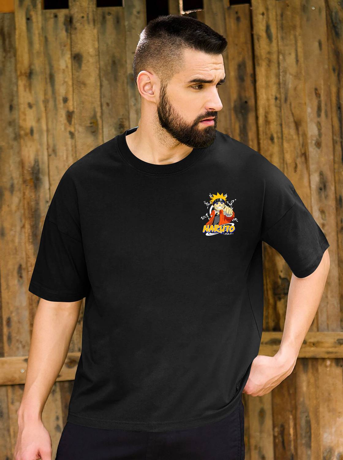 Drybe Men Black Round Neck Printed T-Shirt - Image 2