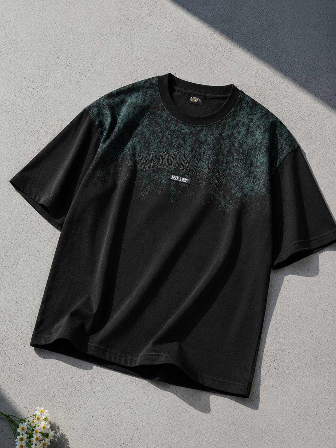 MANIAC Black Men's Printed Round Neck T-Shirt - Image 1