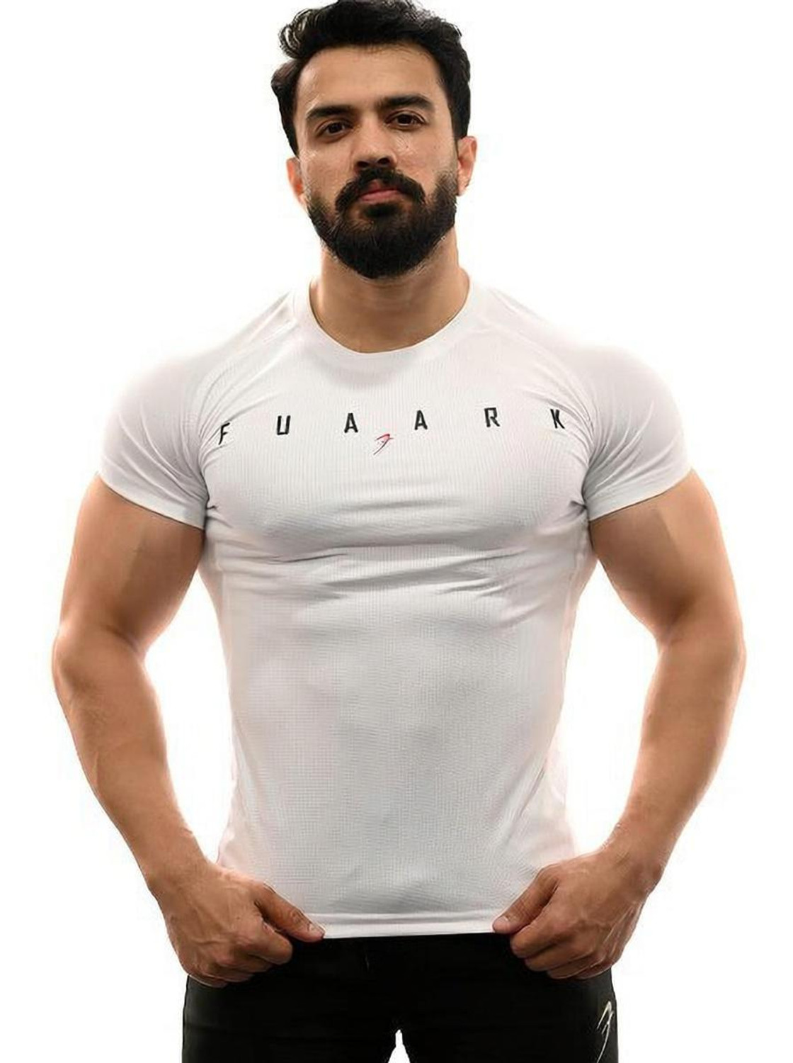 FuaarK Typography Men Round Neck White T-Shirt