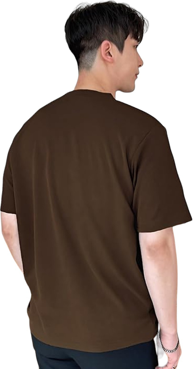Image of CLAfoutis Solid Men Round Neck Brown, Black, Grey T-Shirt