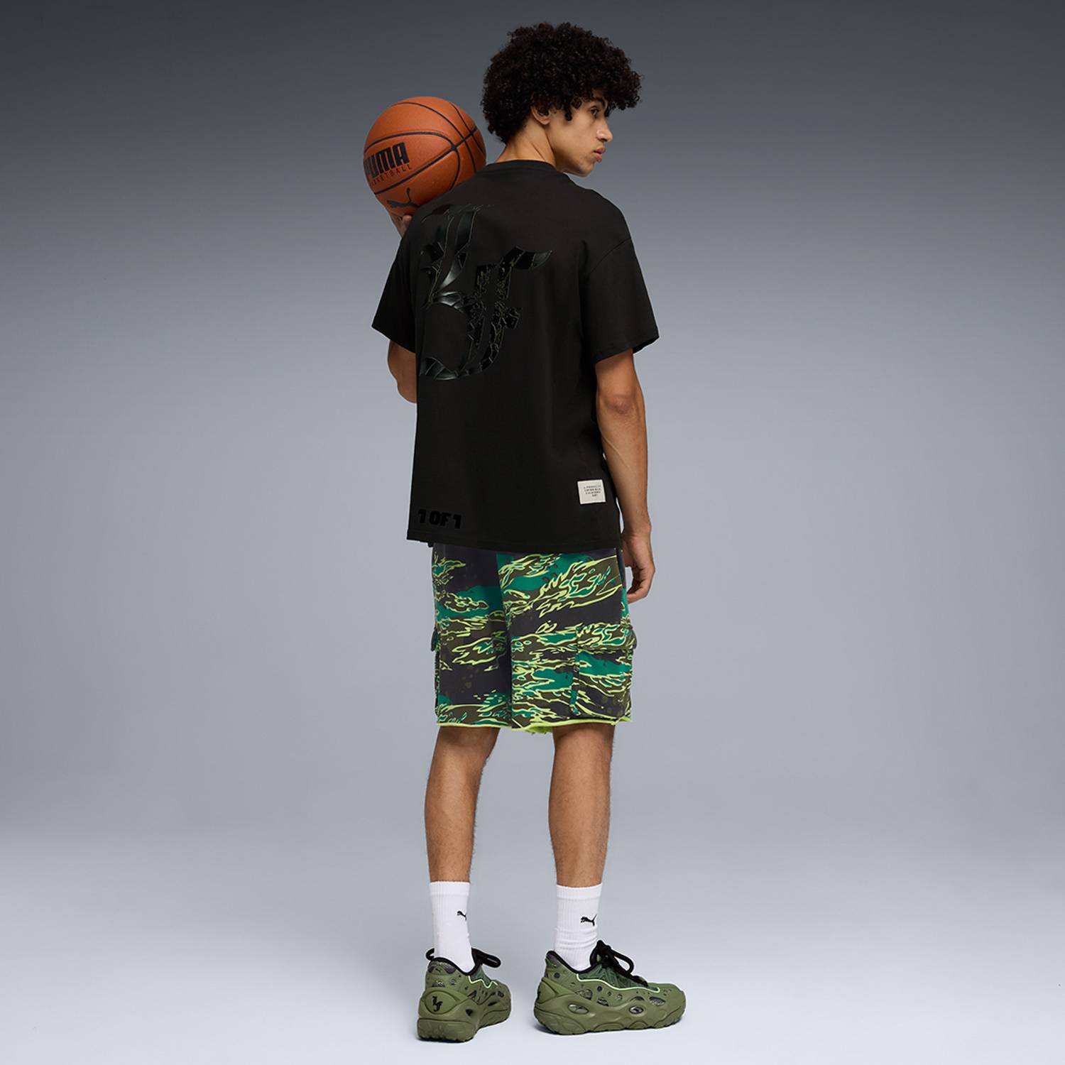 PUMA Men Black Printed Crew Neck T-Shirt - Image 3