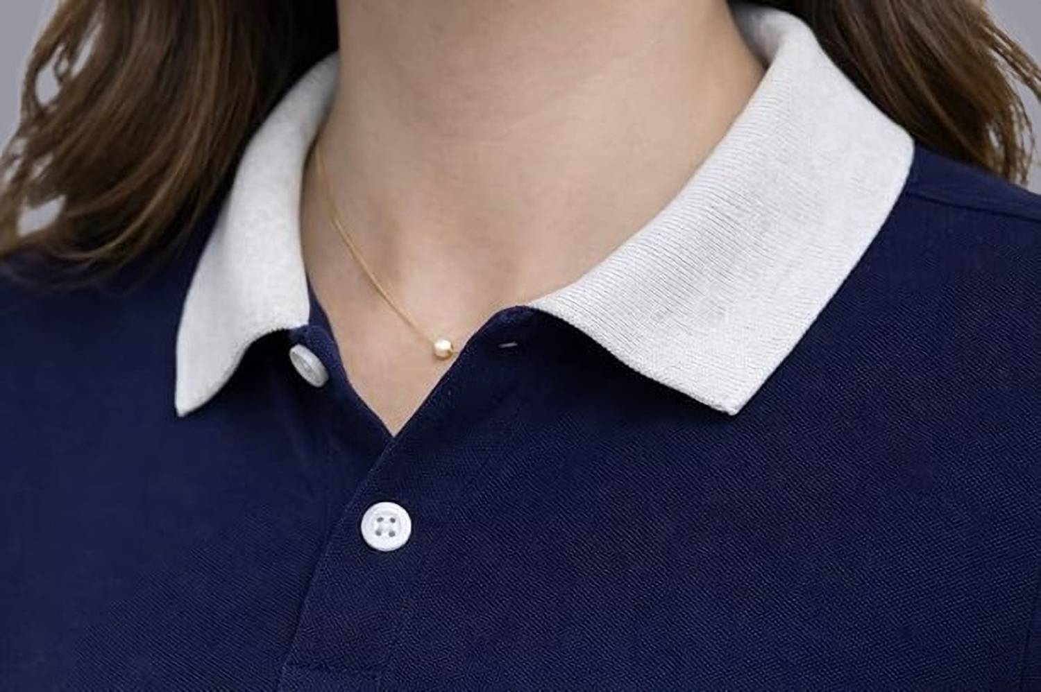 NooHy Women Navy Blue Polo Neck T-Shirt - Image 3
