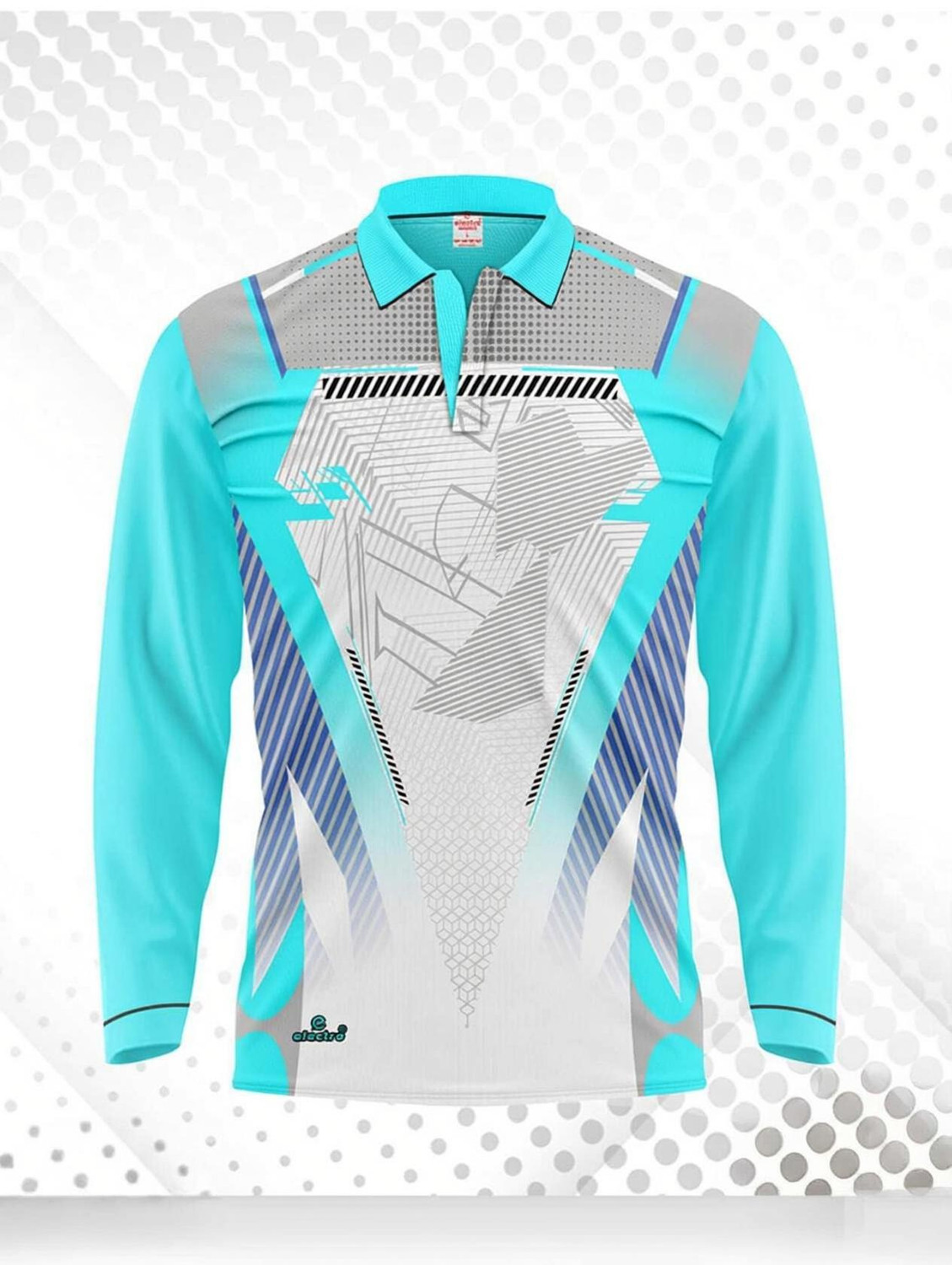 Image of GRATITUDE ROCK Tie & Dye Men Polo Neck Light Blue T-Shirt