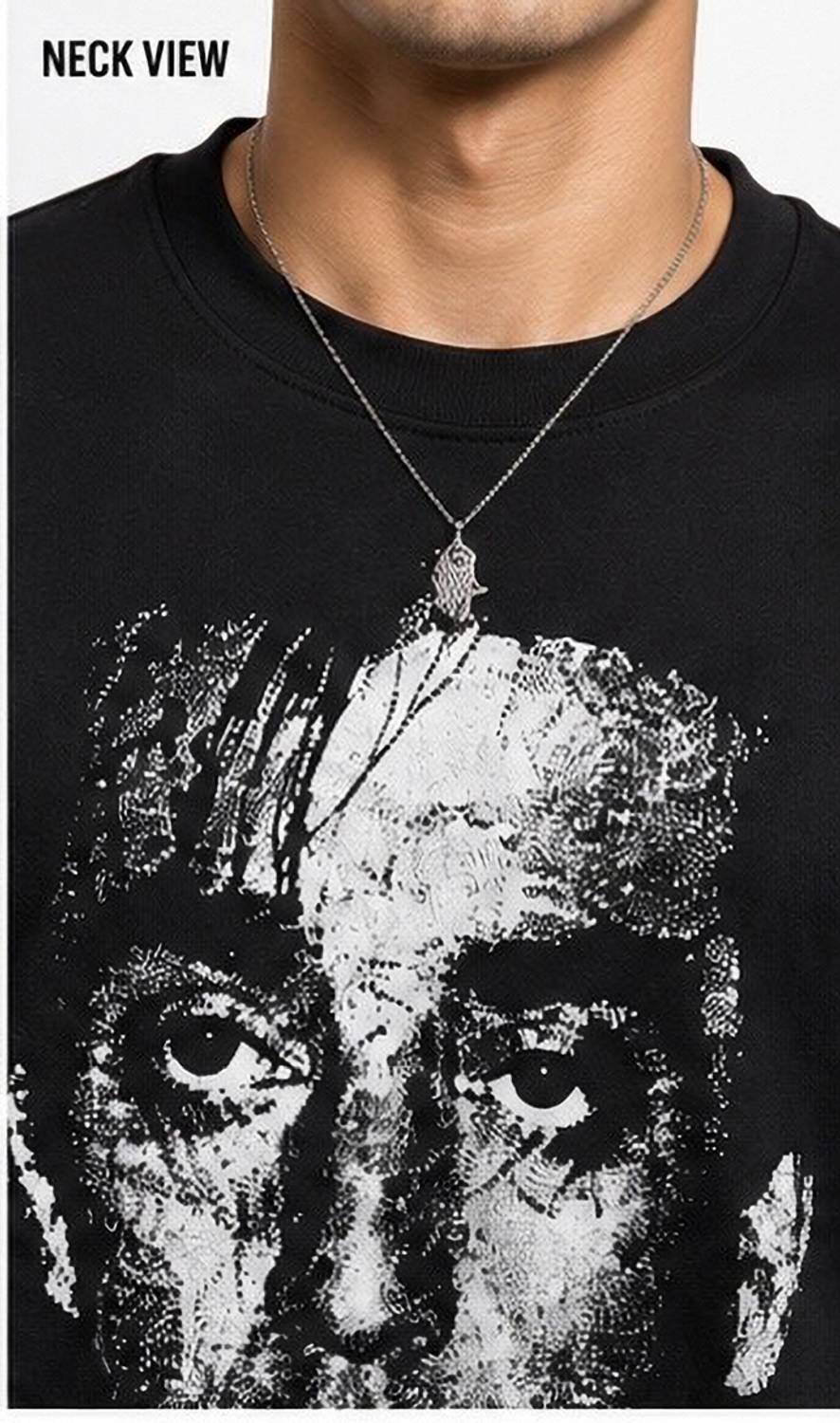 KALIX Men Black Round Neck T-Shirt - Image 4