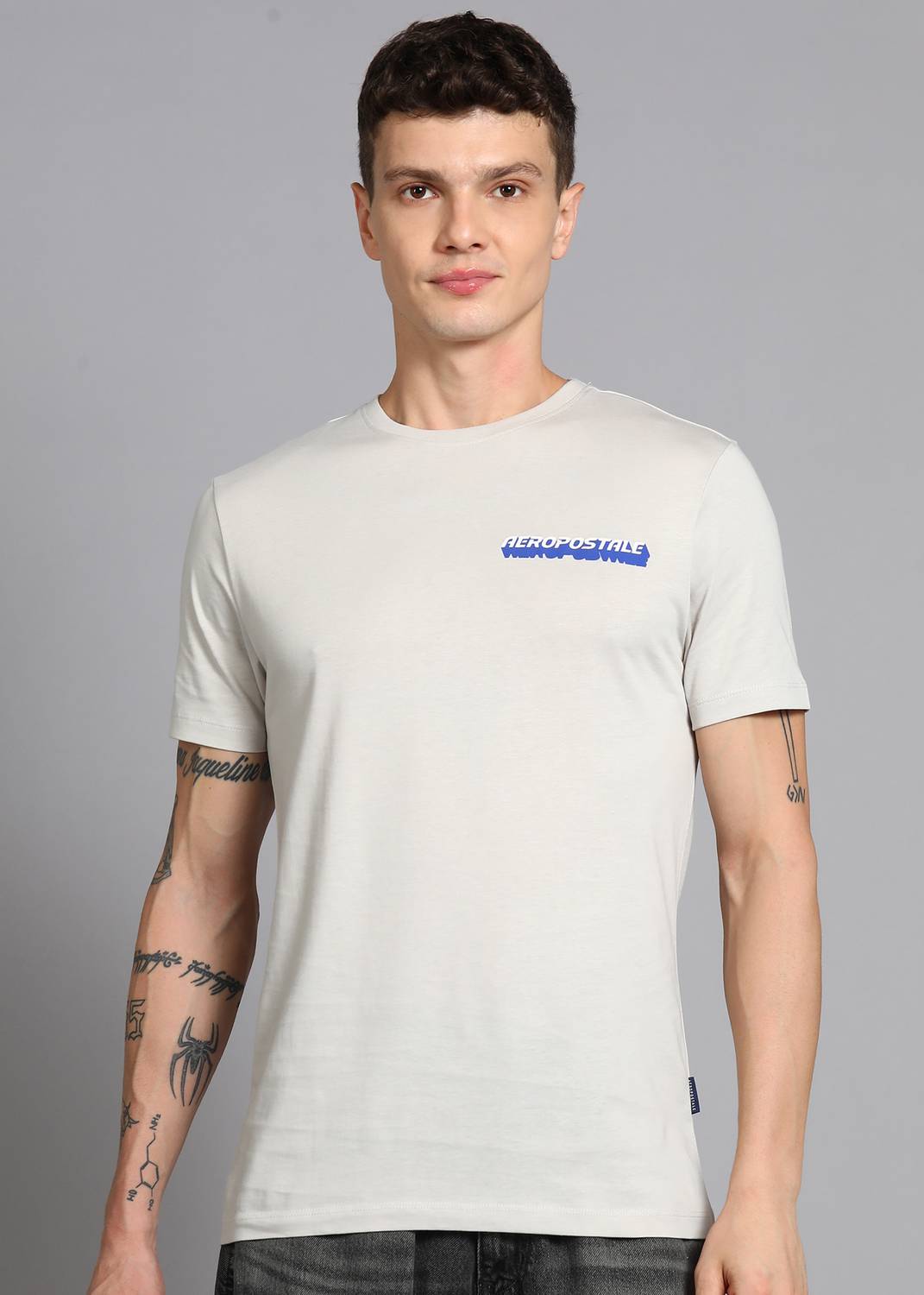 AEROPOSTALE Printed Men Round Neck Purple T-Shirt