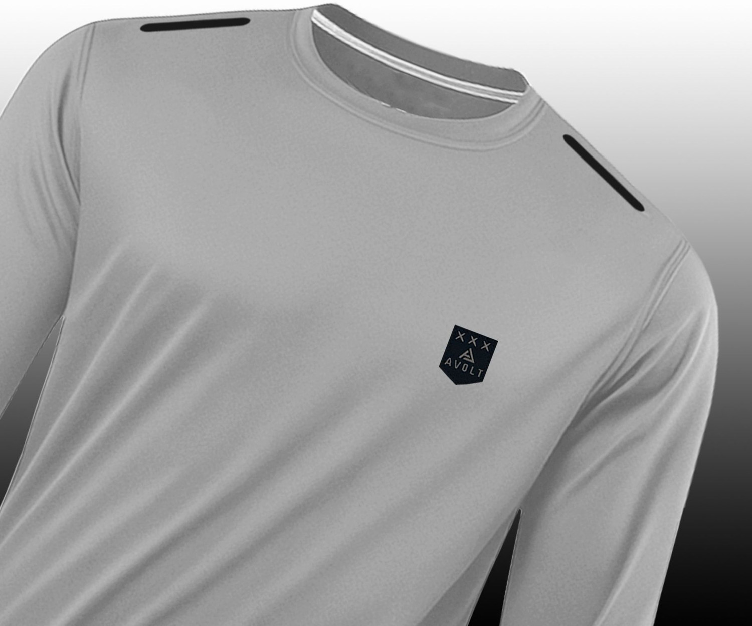 Image of AVOLT Printed Men Round Neck Grey T-Shirt
