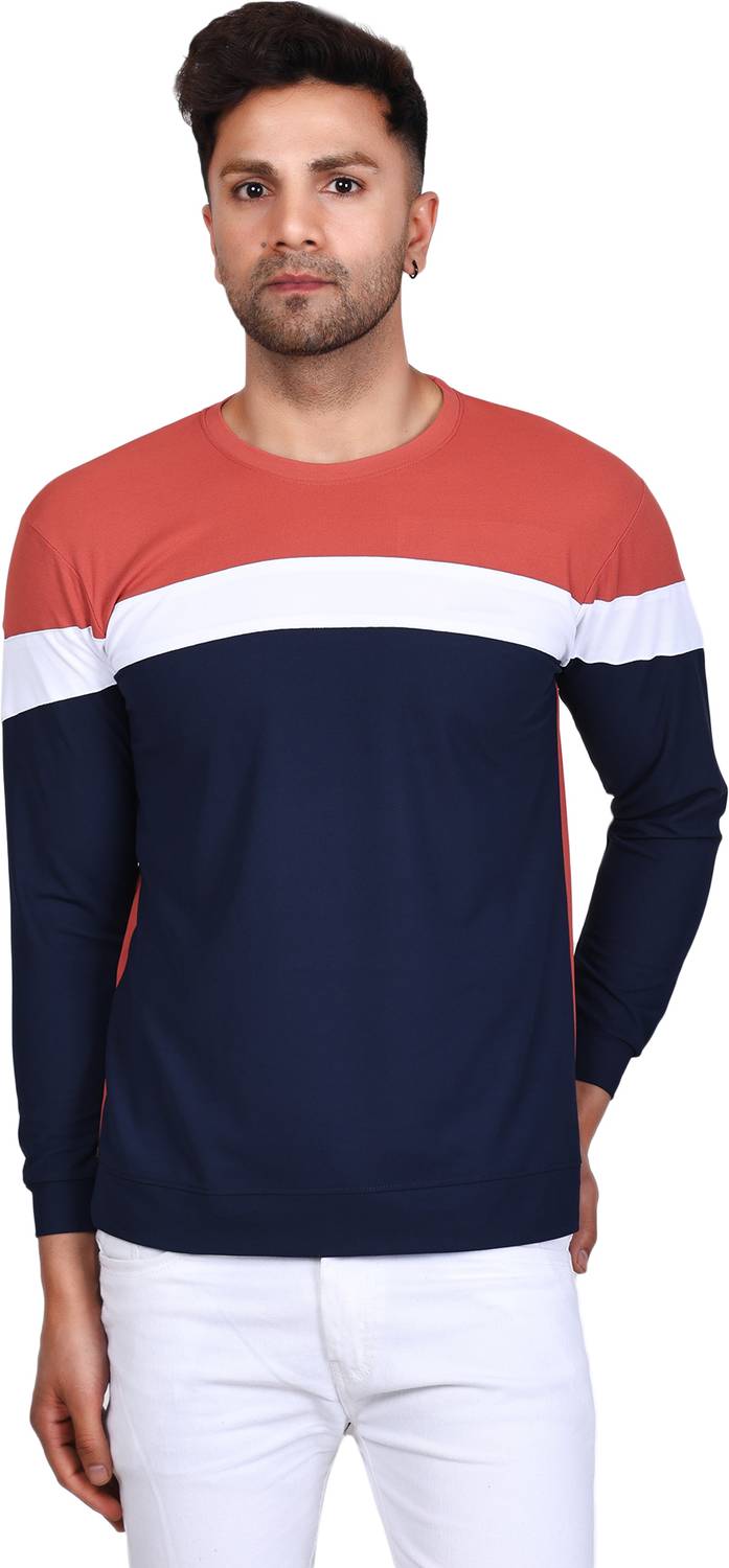 BADOS Colorblock Men Round Neck Multicolor T-Shirt