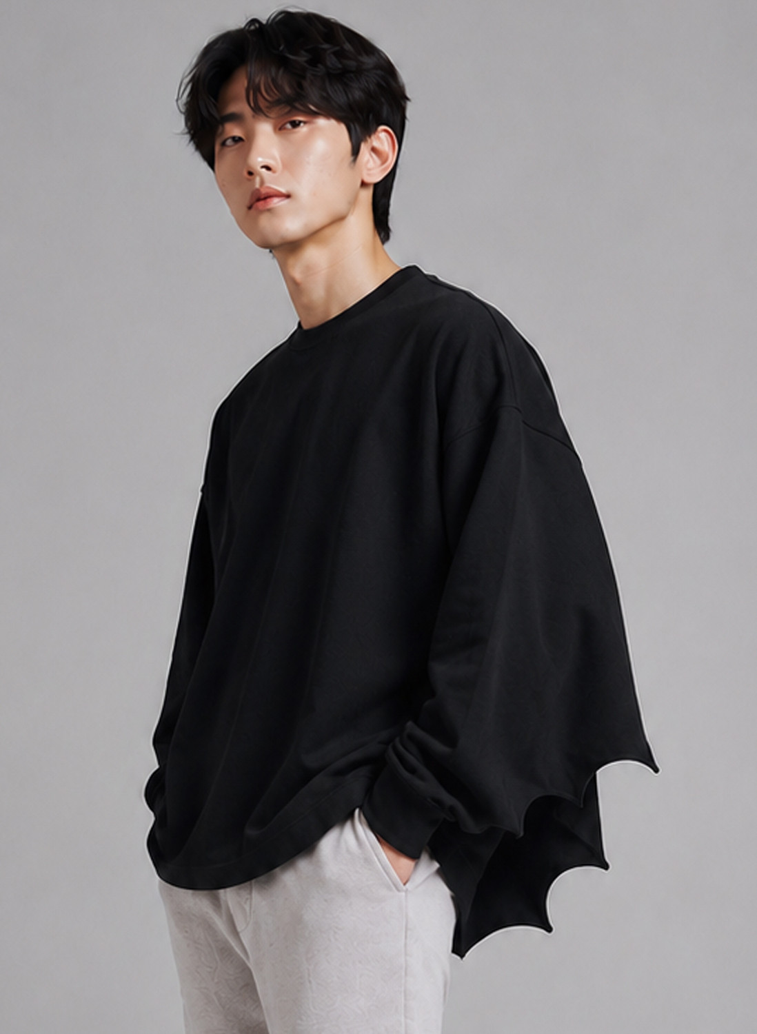 Image of JUGULAR Self Design Men Round Neck Black T-Shirt