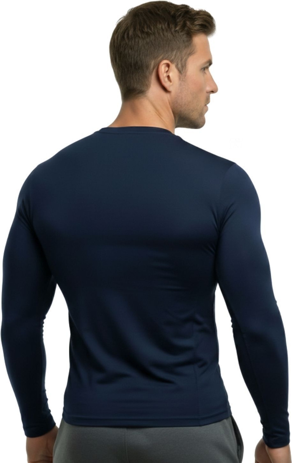 Image of NINQ Solid Men Round Neck Black, White, Blue T-Shirt