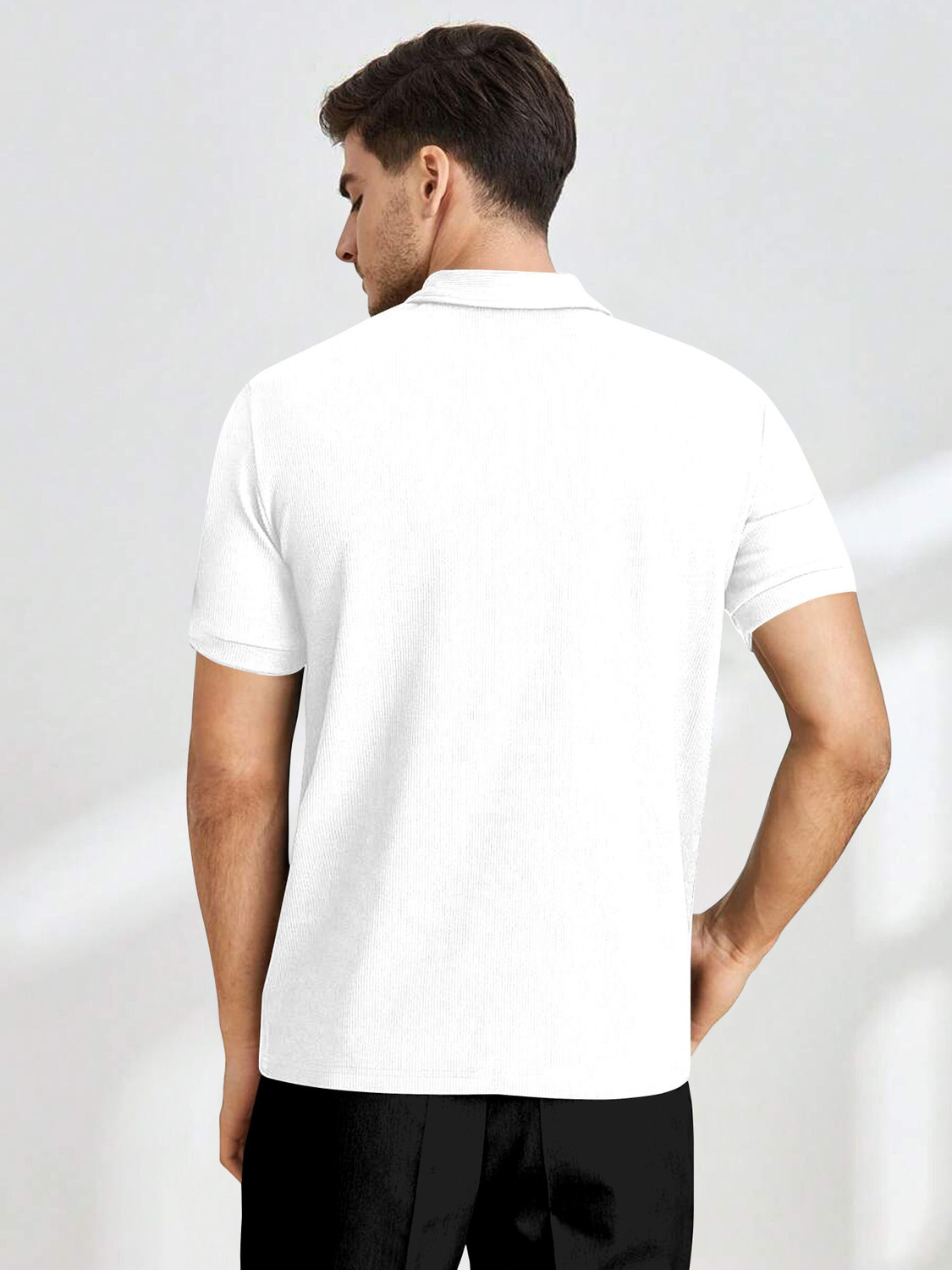 Image of BELPATRA Solid Men Polo Neck White T-Shirt