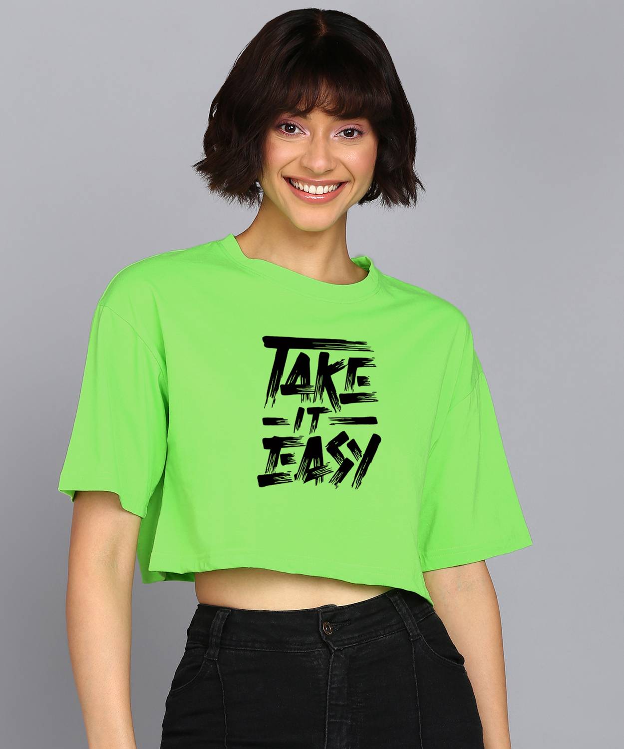 Adyavastram Typography Women Round Neck Dark Green T-Shirt