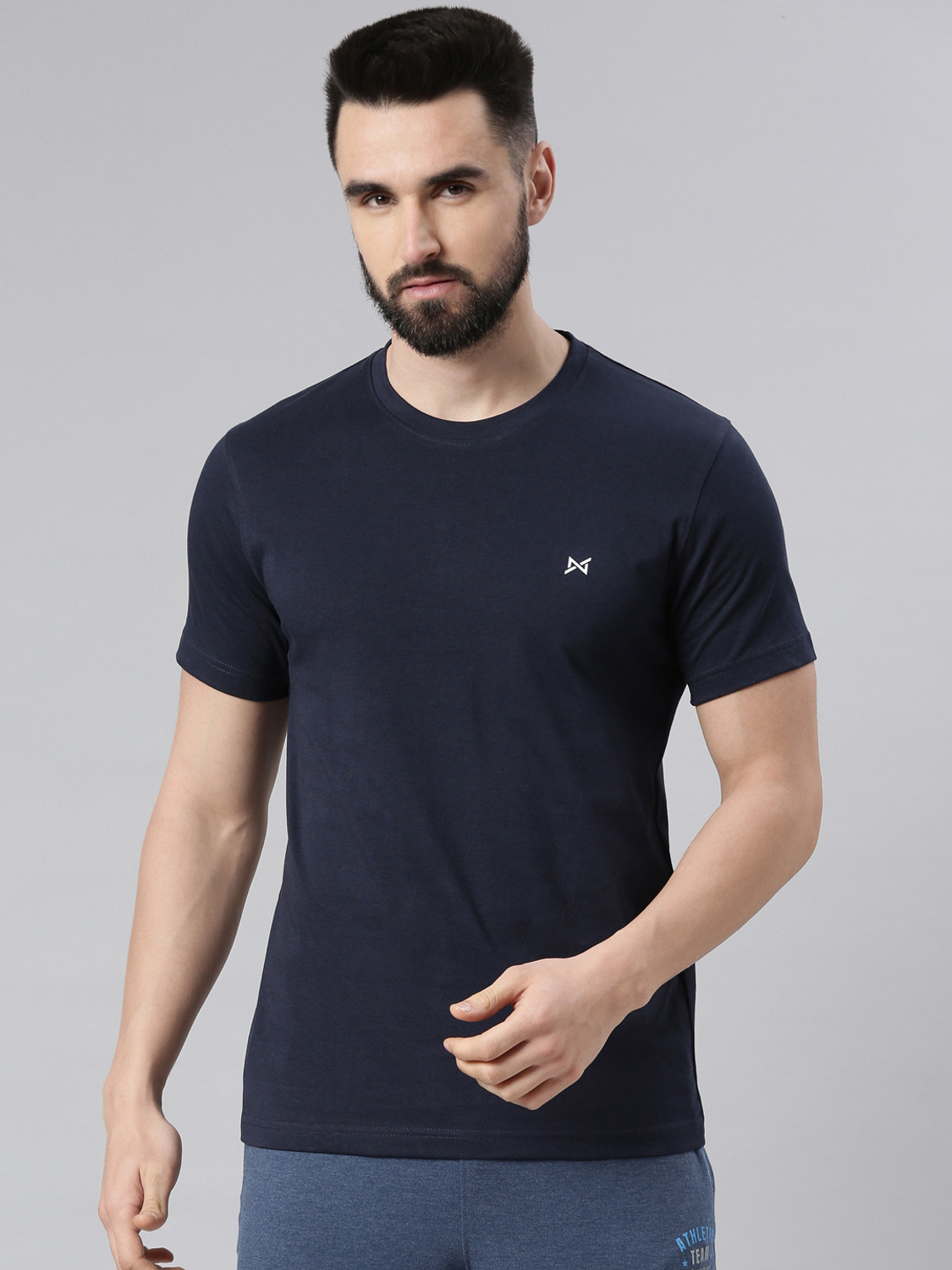 Image of Force NXT Solid Men Round Neck Multicolor T-Shirt