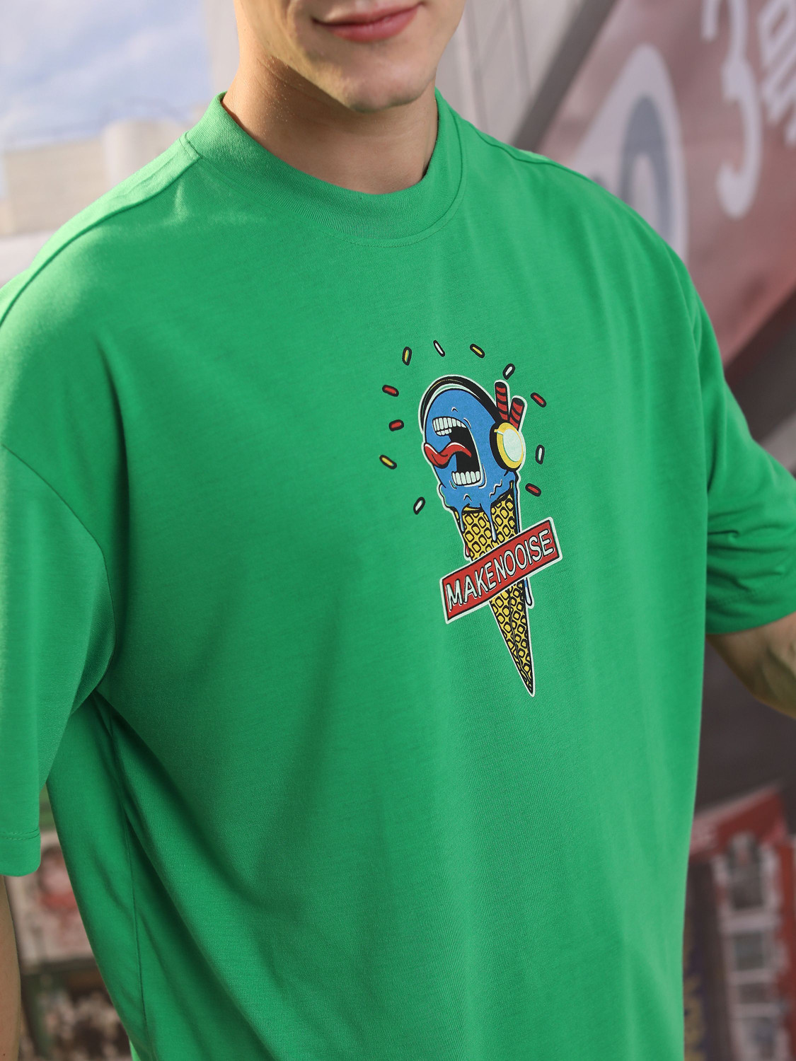 Image of HIGHLANDER Printed, Typography Men Round Neck Green T-Shirt
