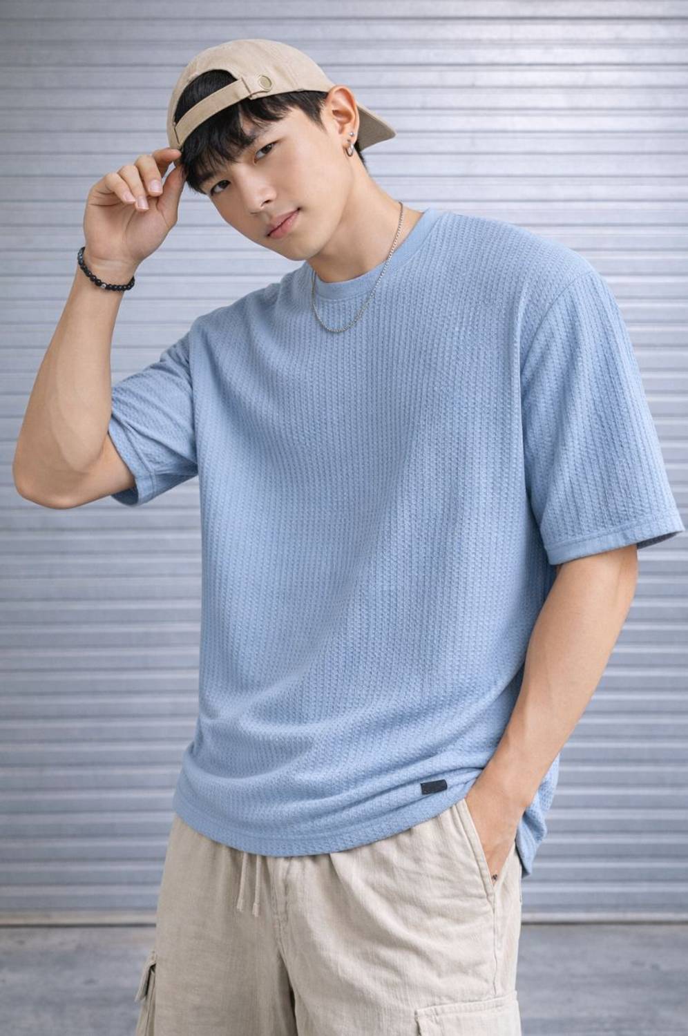 VeBNoR Men Blue Round Neck T-Shirt - Image 2