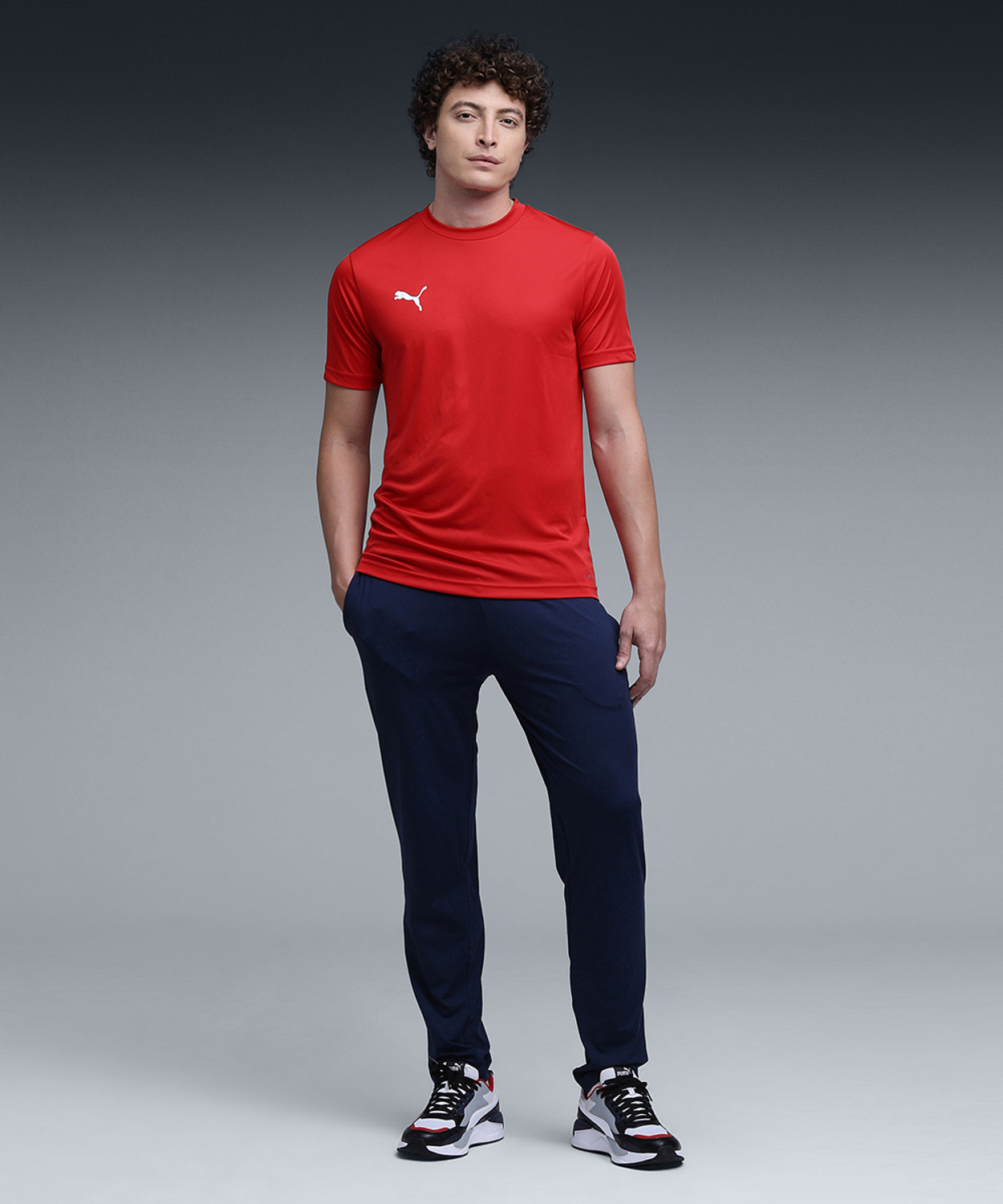 Image of PUMA Solid Men Crew Neck Red T-Shirt