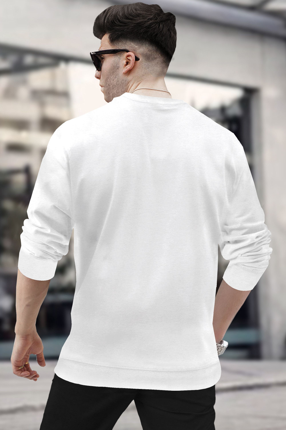 Image of BLIVE Solid Men Round Neck Grey, White T-Shirt