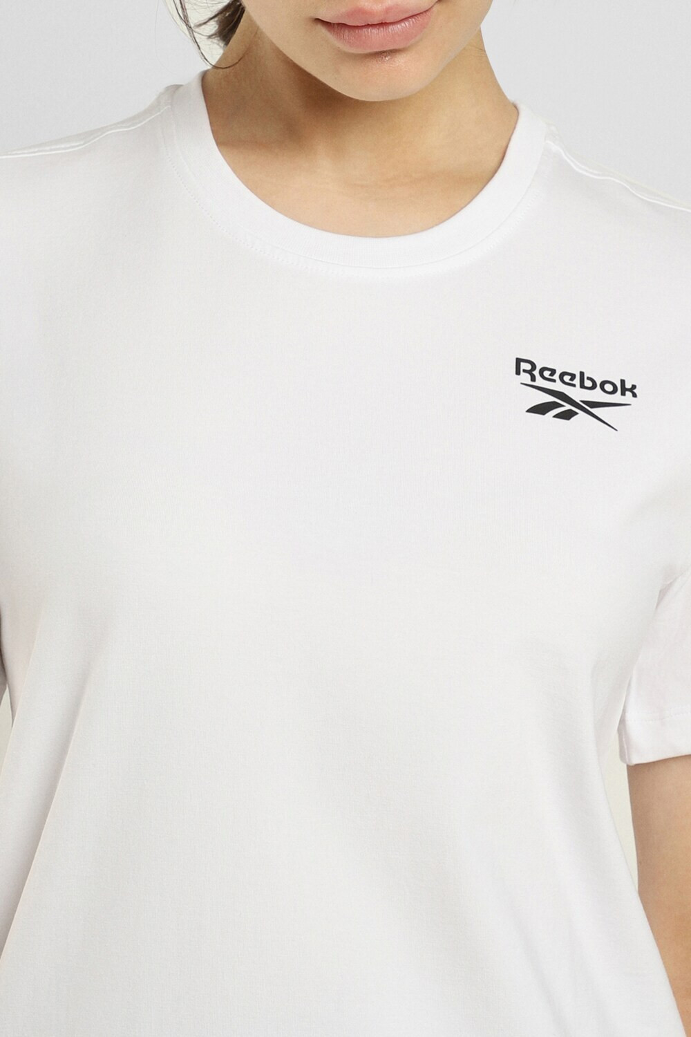 Image of REEBOK Printed Women Round Neck White T-Shirt