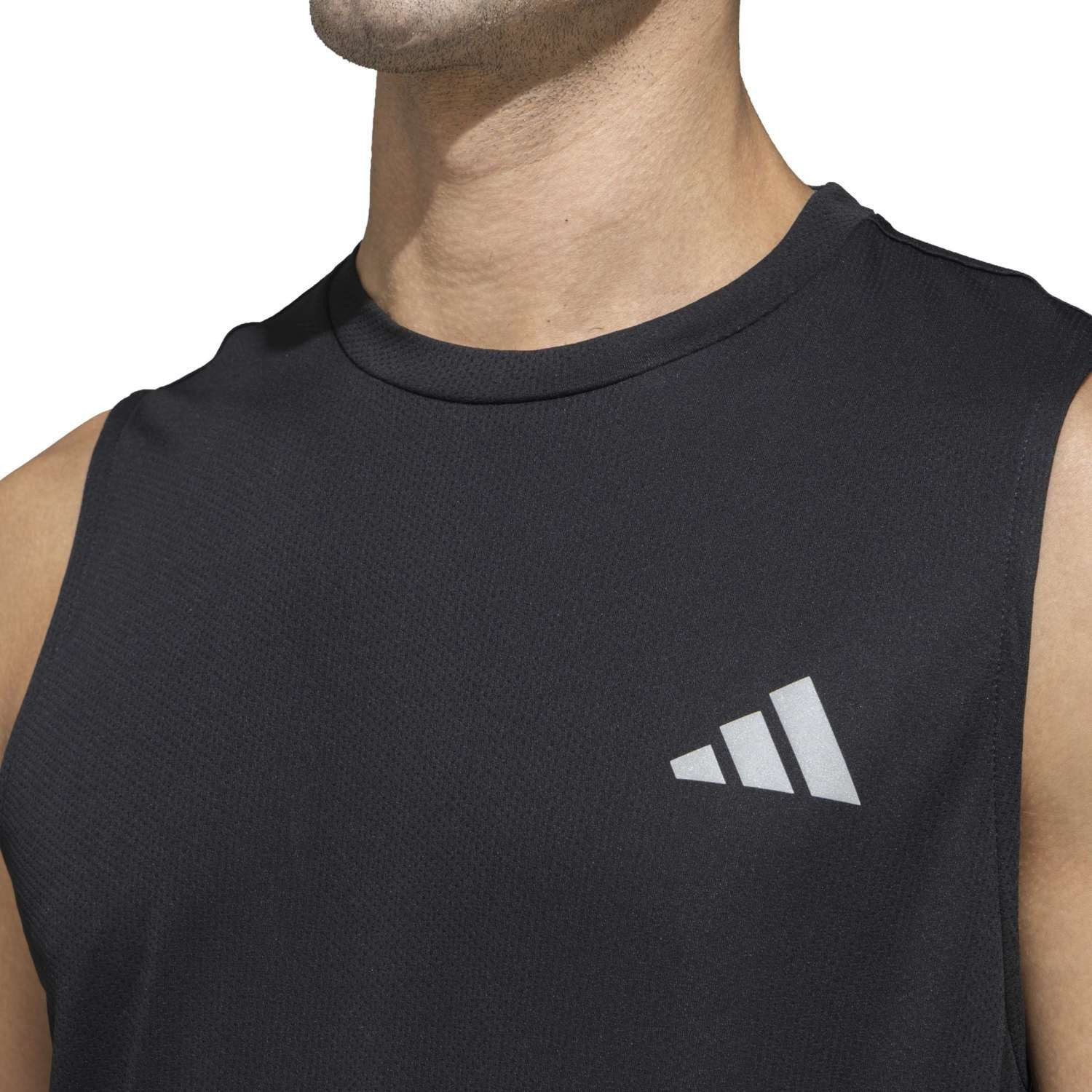 Image of ADIDAS Printed Men Round Neck Black T-Shirt