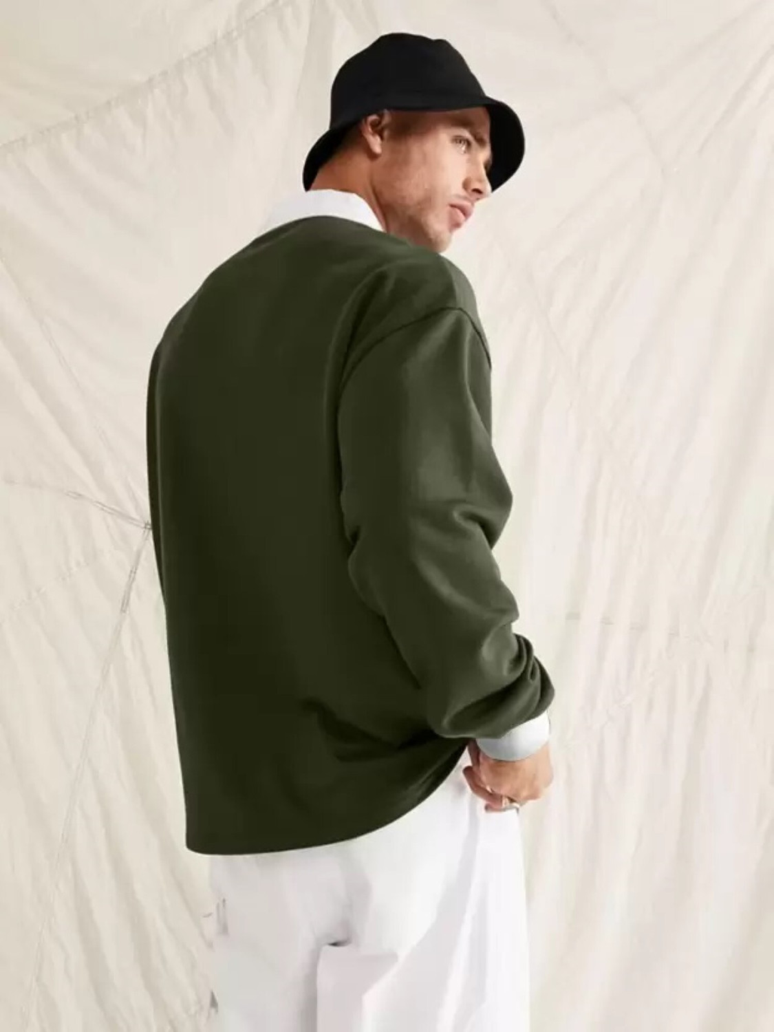 Image of Jump Cuts Printed Men Polo Neck Green T-Shirt
