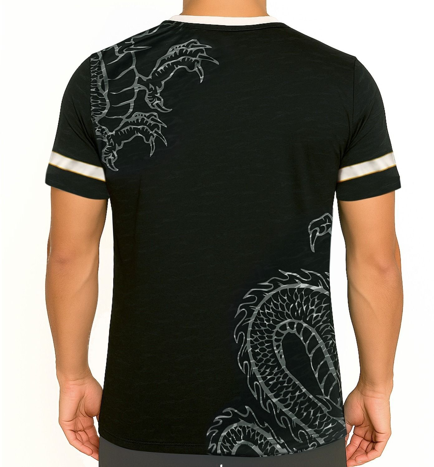 Image of QDIS TEXOFAB PVT LTD Printed Men Round Neck Black T-Shirt