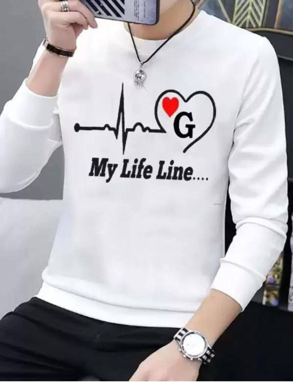 ALIVE Printed, Typography Men Round Neck White T-Shirt